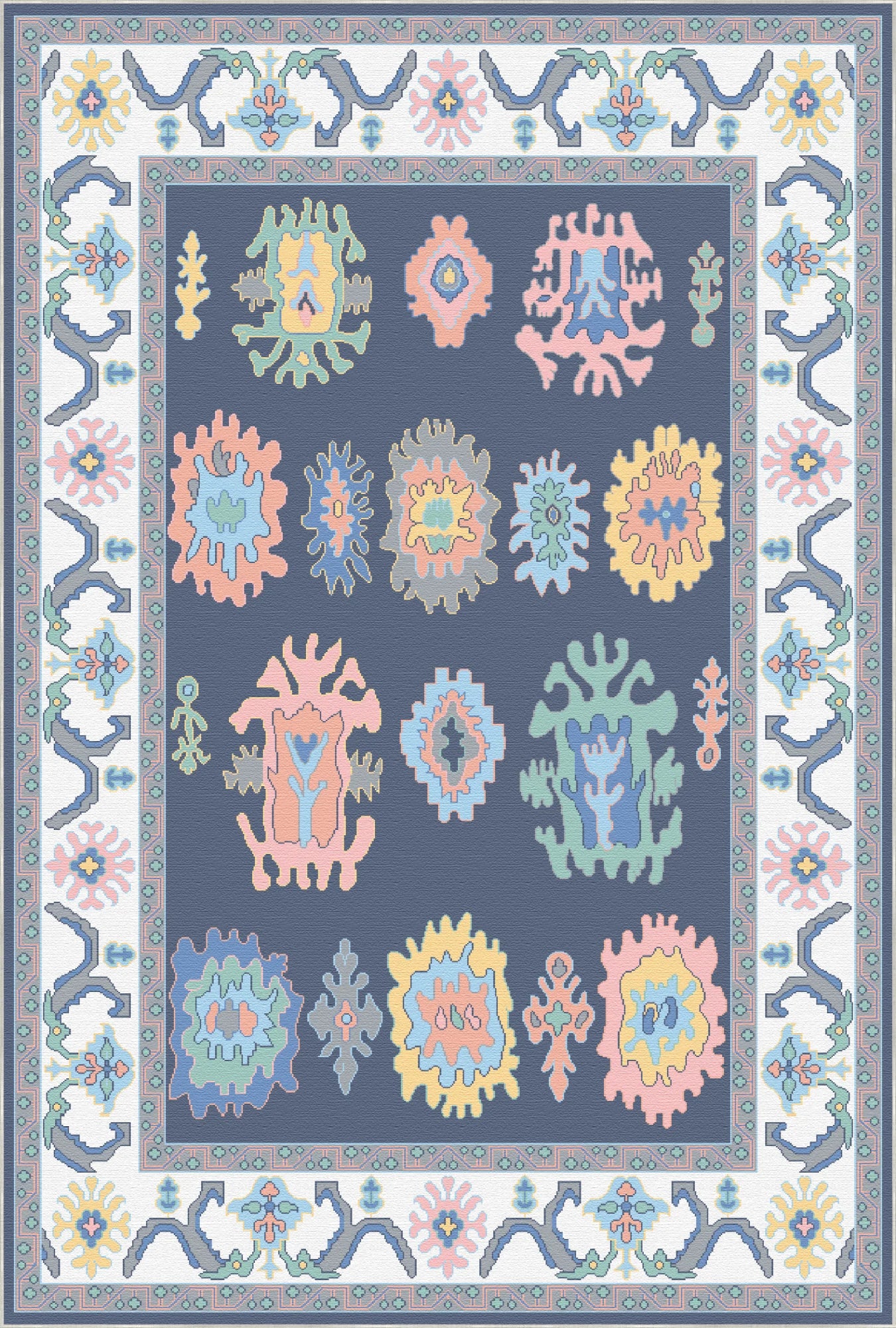 Aura Indigo Pop Geometric Rug