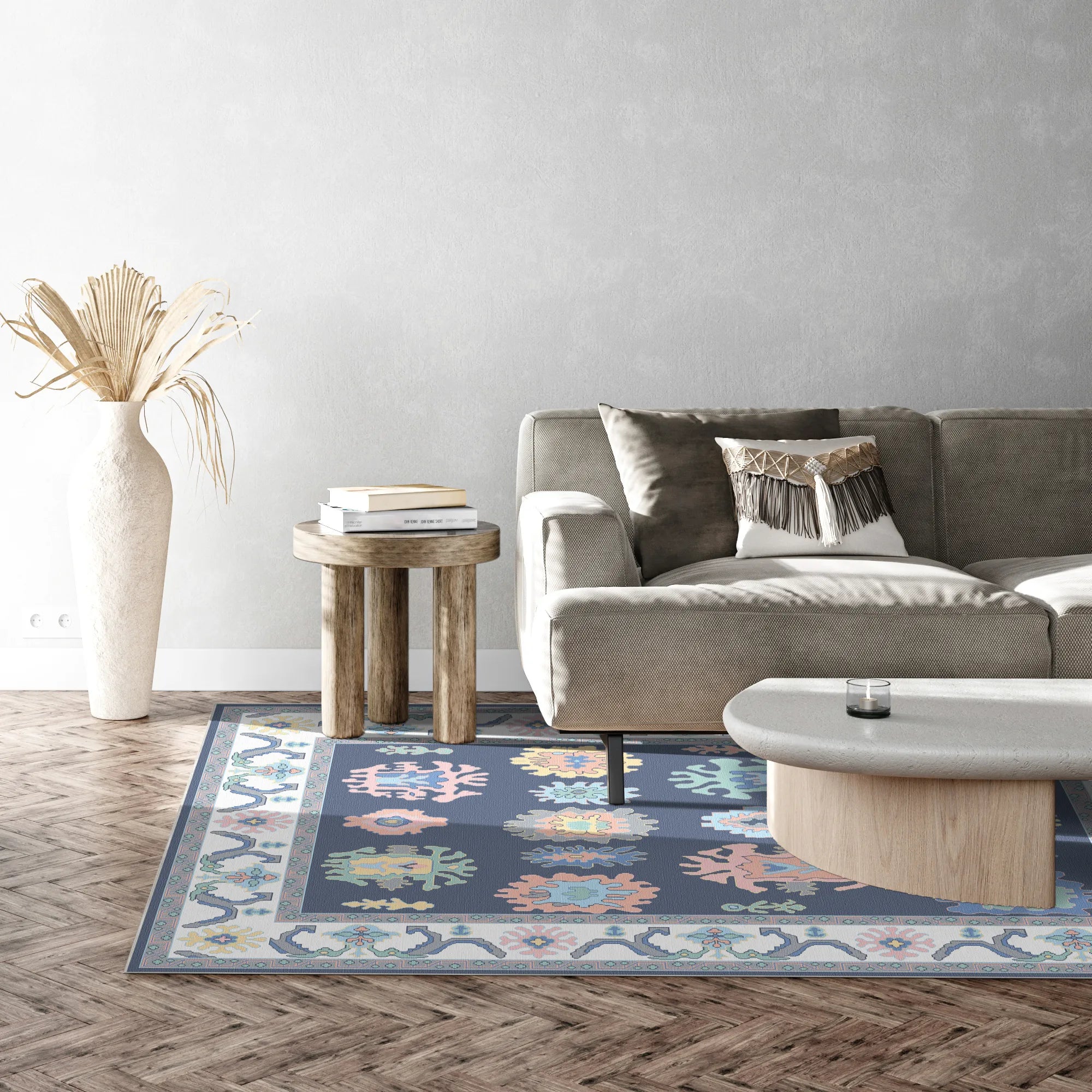 Aura Indigo Pop Geometric Rug