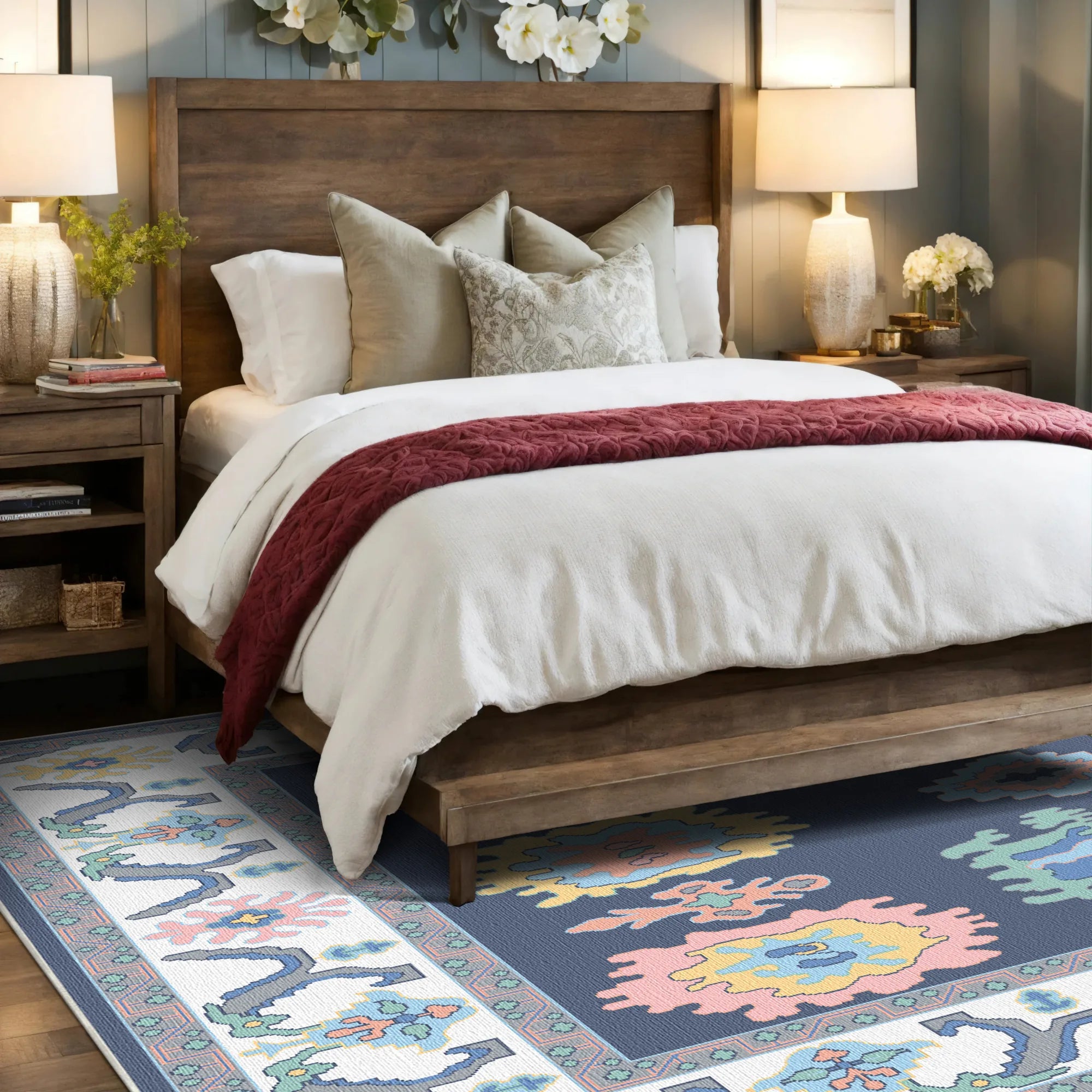 Aura Indigo Pop Geometric Rug