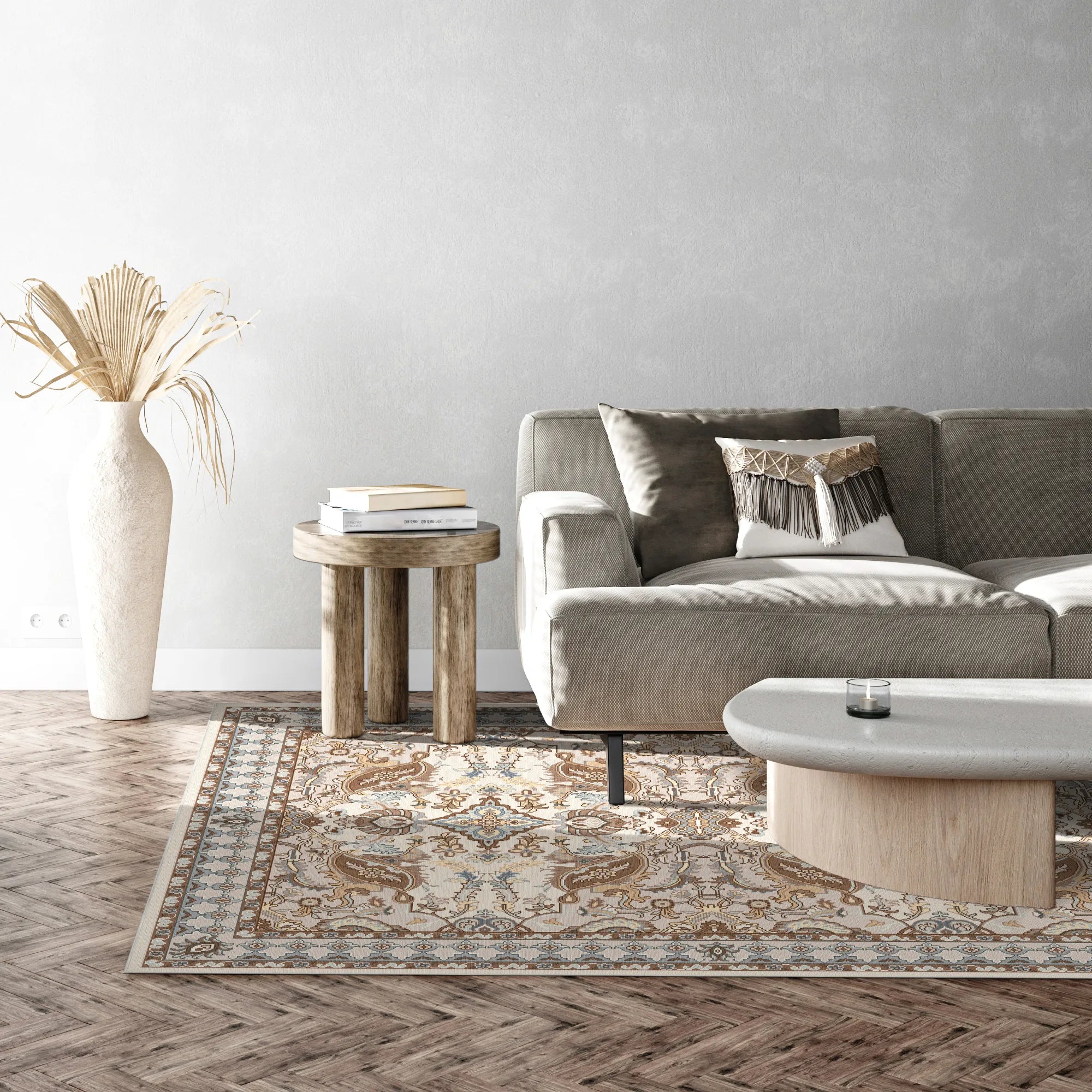 Tappeto classico Thalia Palmette Crema