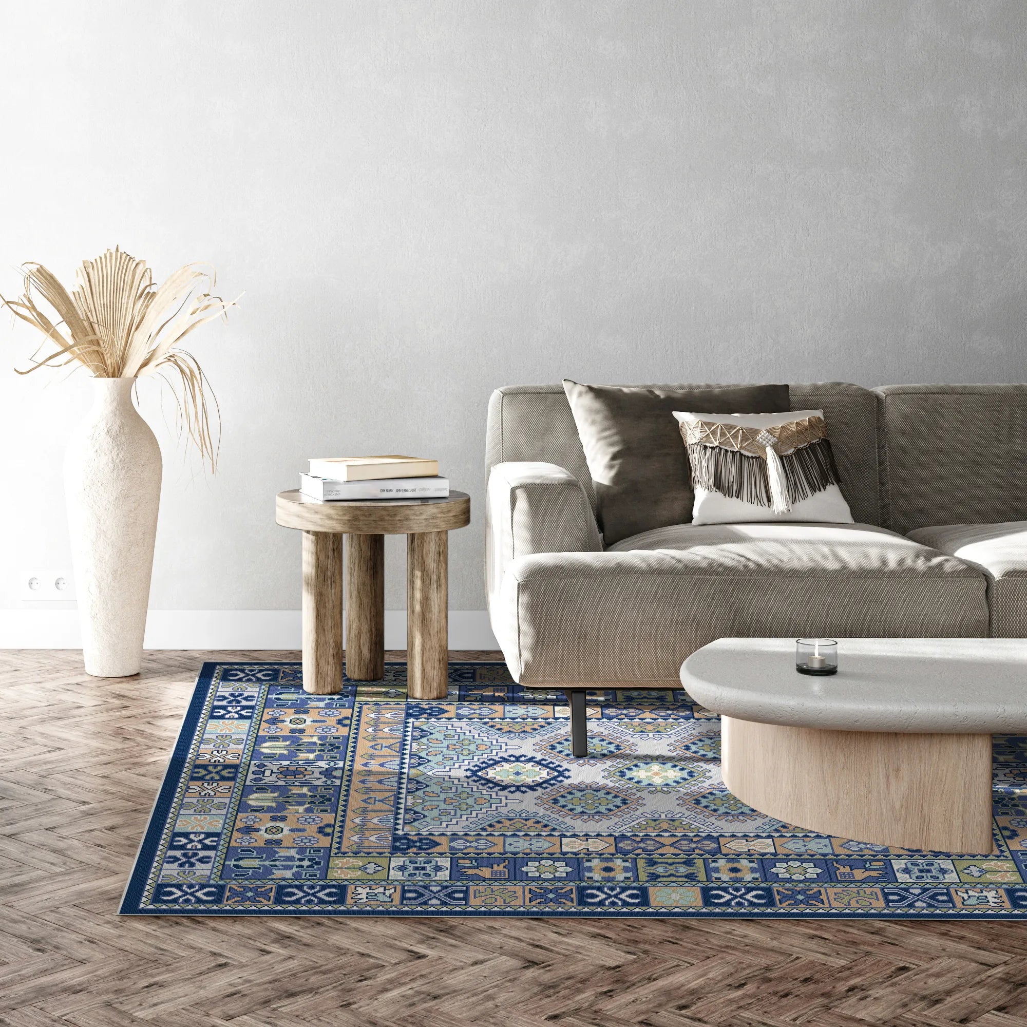Astraea Sage Medallion Geometric Rug