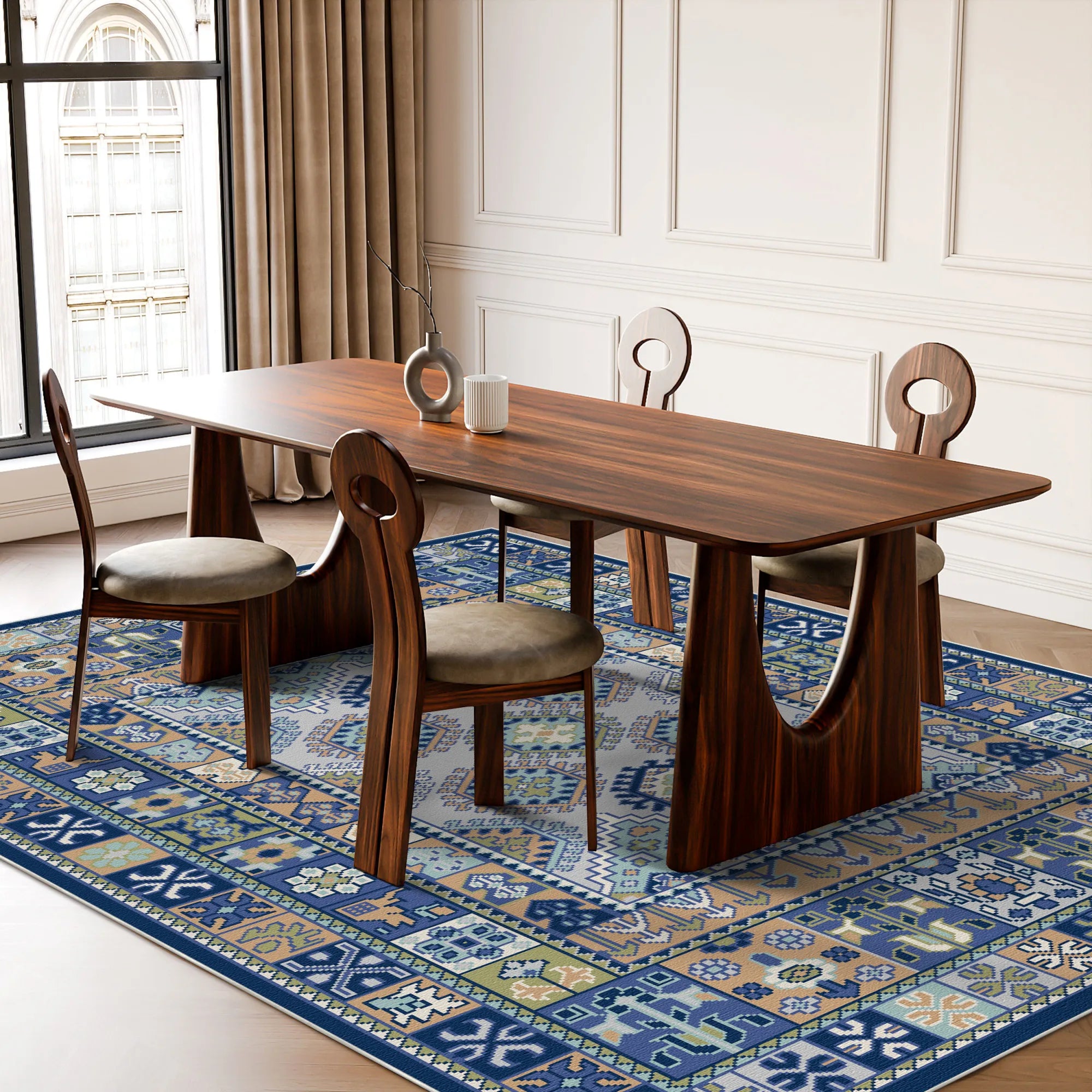 Astraea Sage Medallion Geometric Rug