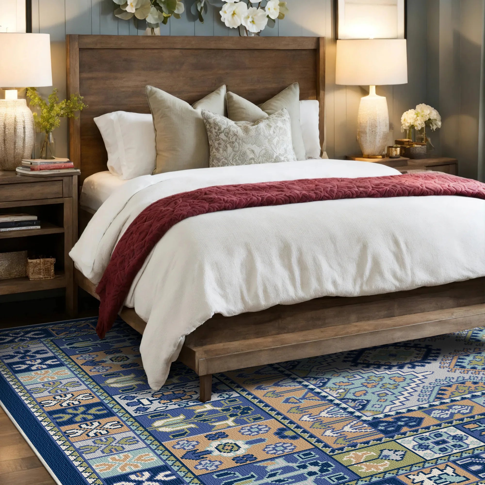 Astraea Sage Medallion Geometric Rug