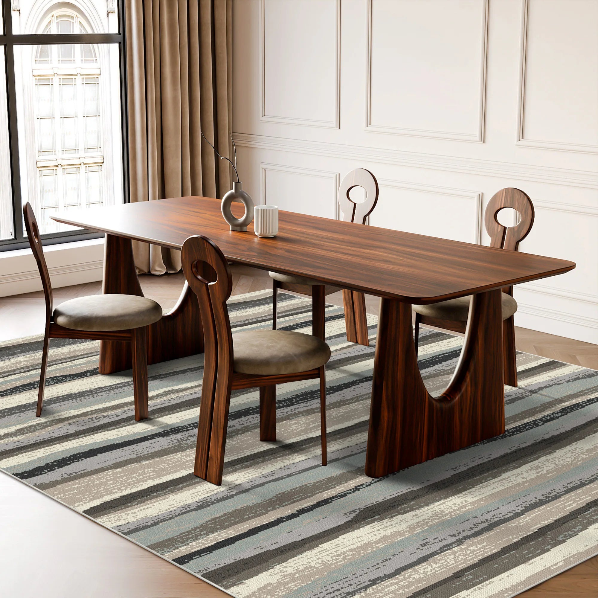 Serene Abstract Coastal Horizon Rug