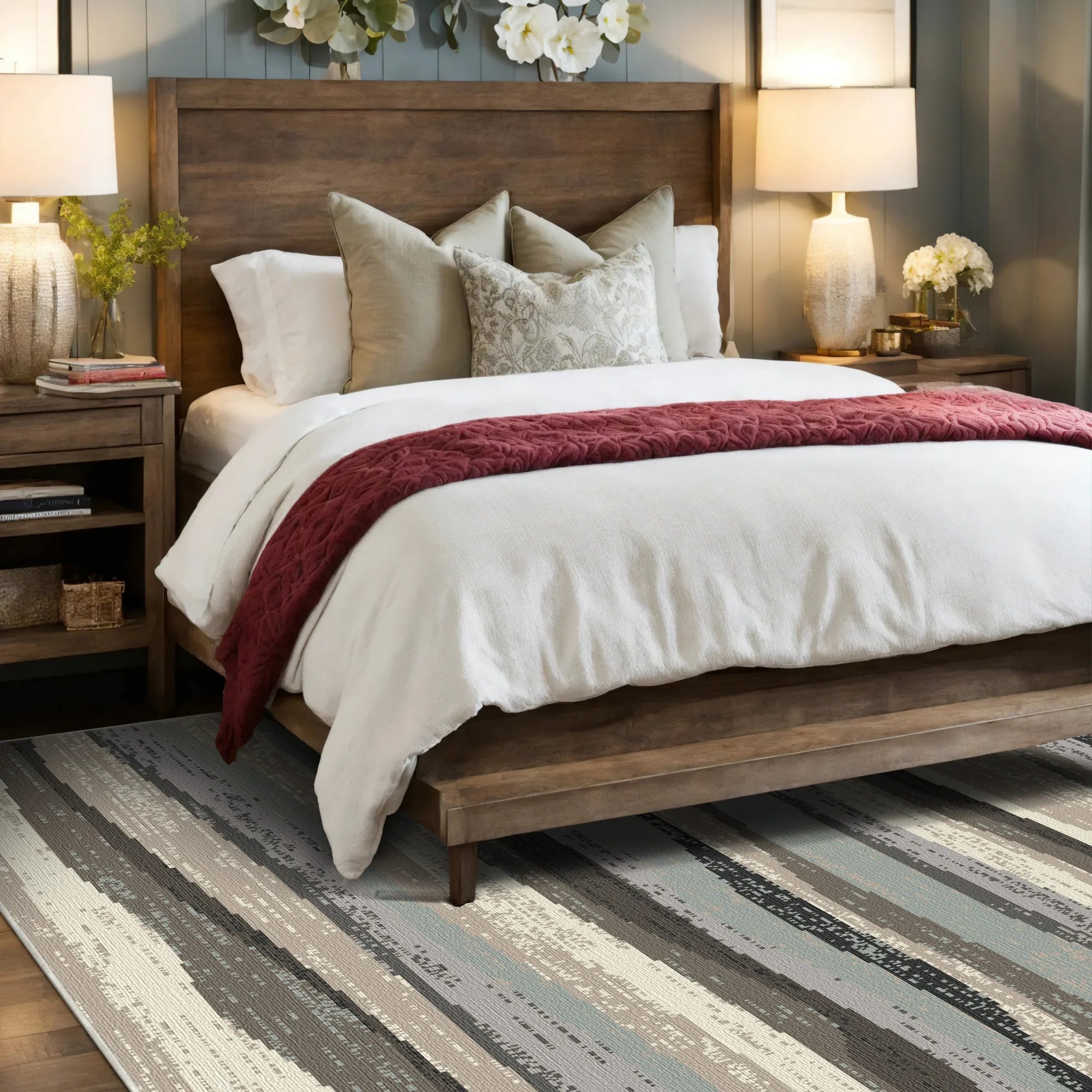 Serene Abstract Coastal Horizon Rug