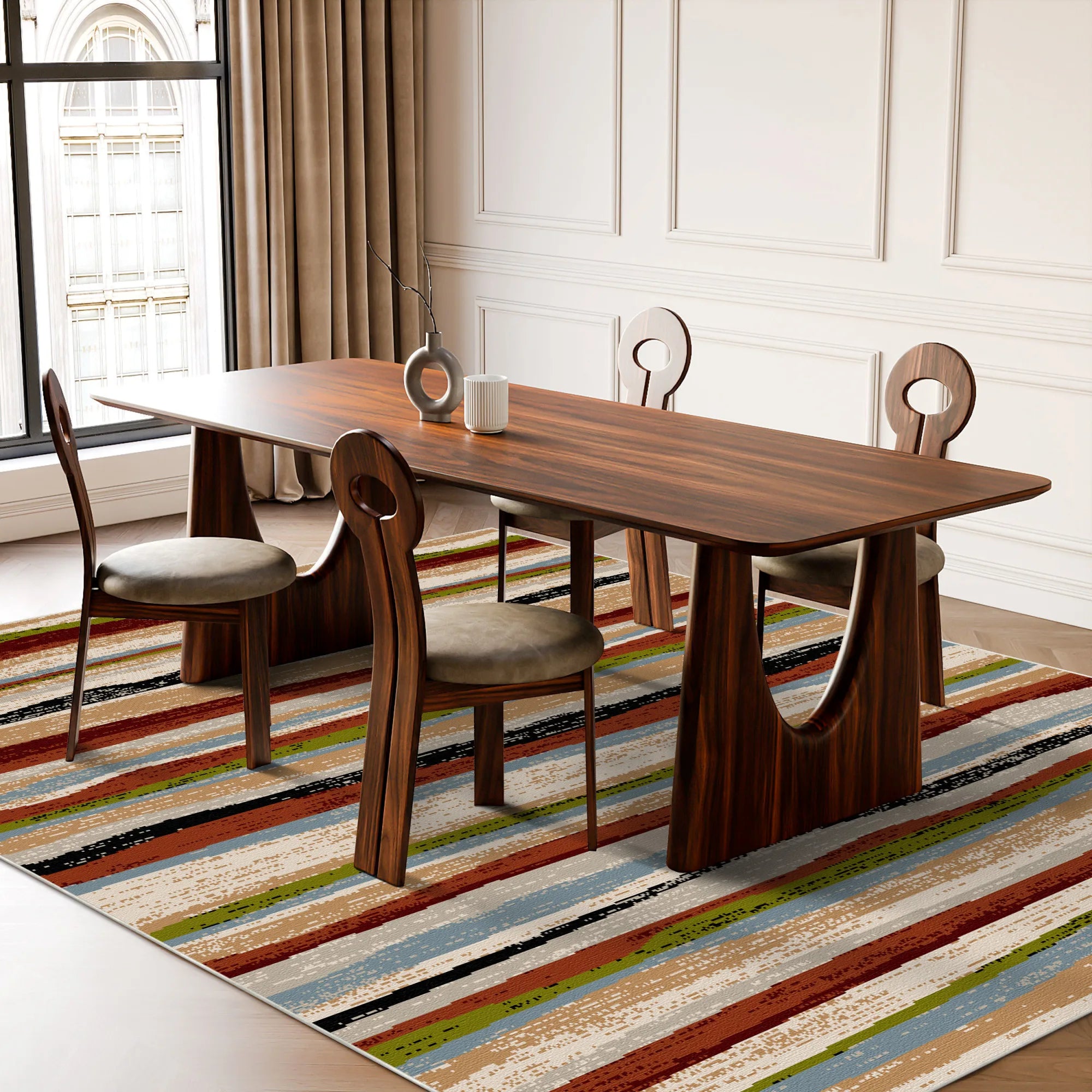 Vibrant Rustic Earth Horizon Rug