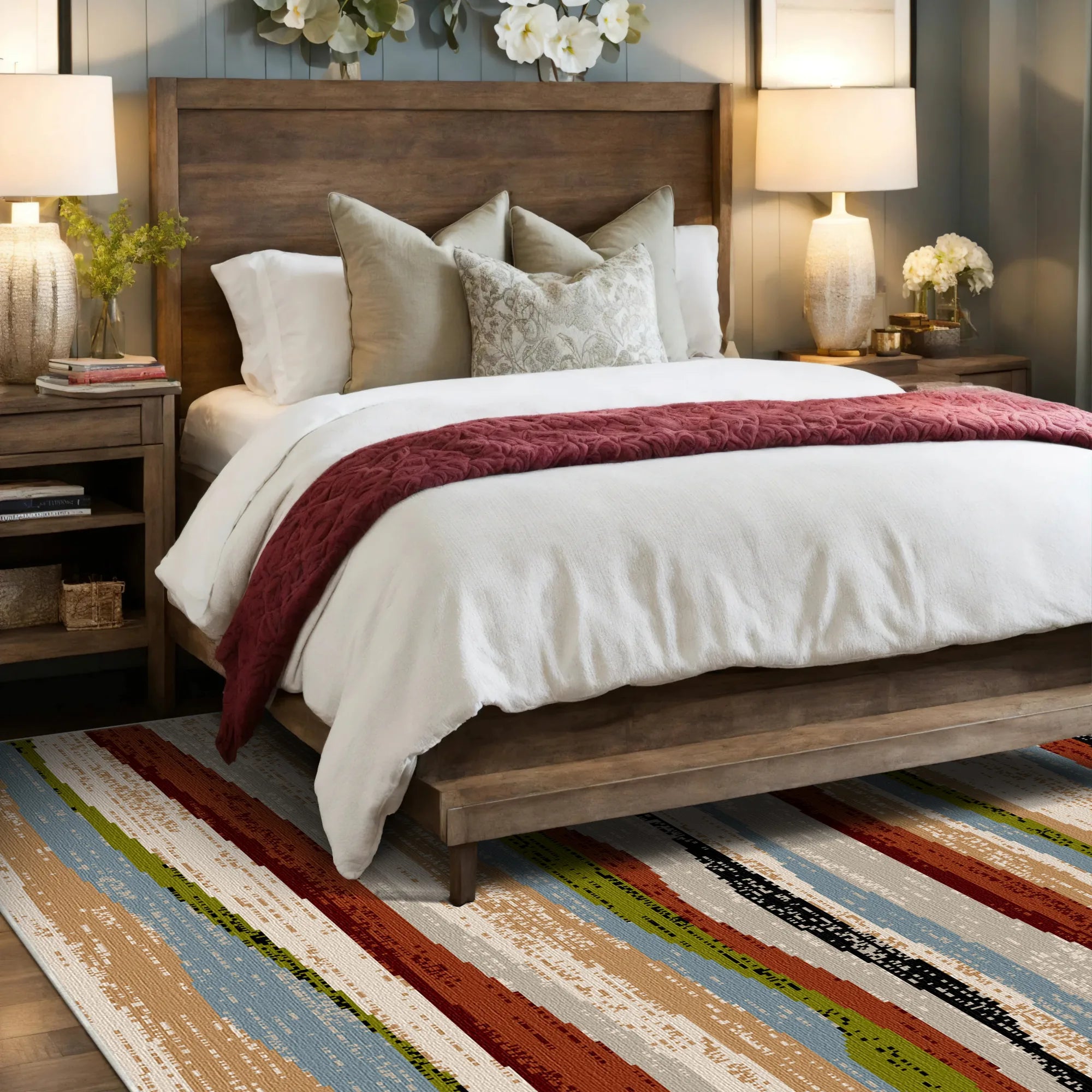 Vibrant Rustic Earth Horizon Rug