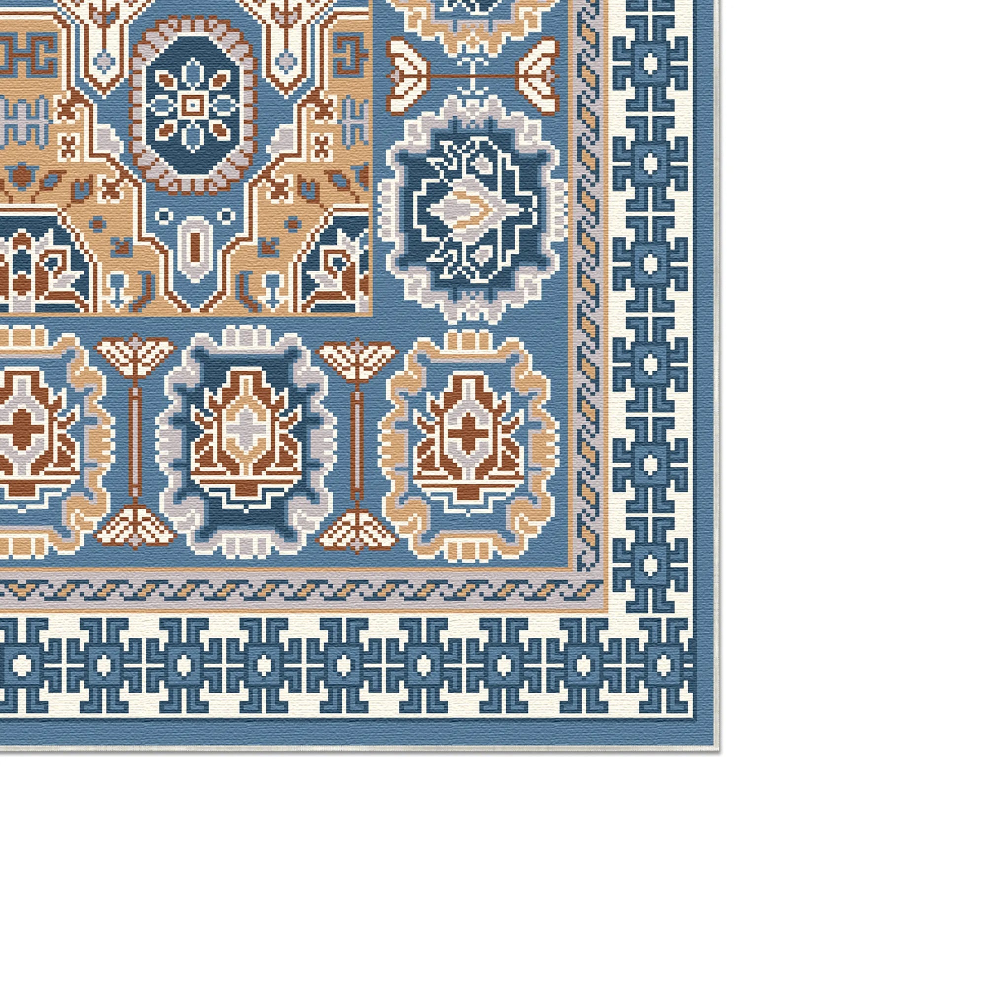 Solas Azure Lattice Geometric Rug