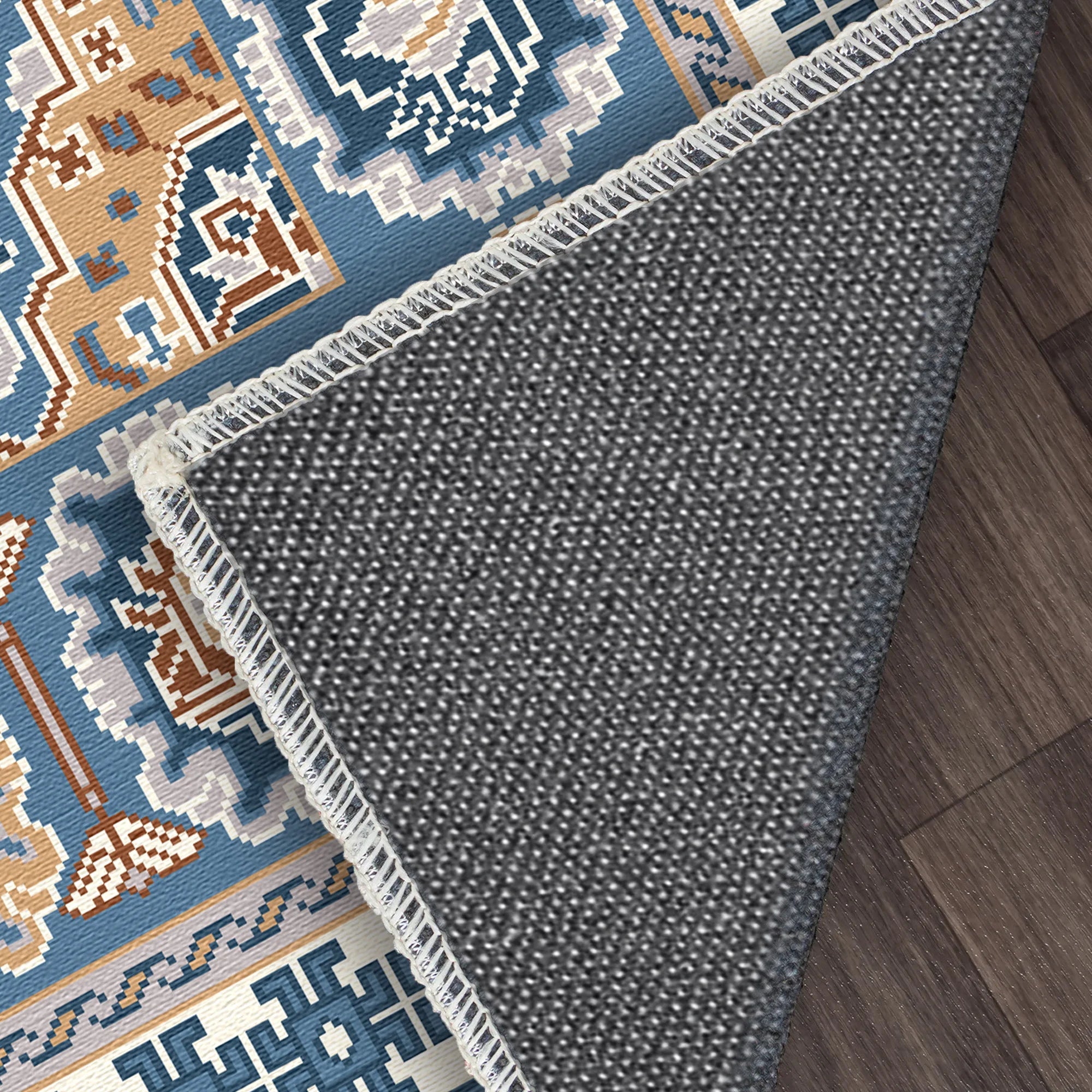 Solas Azure Lattice Geometric Rug