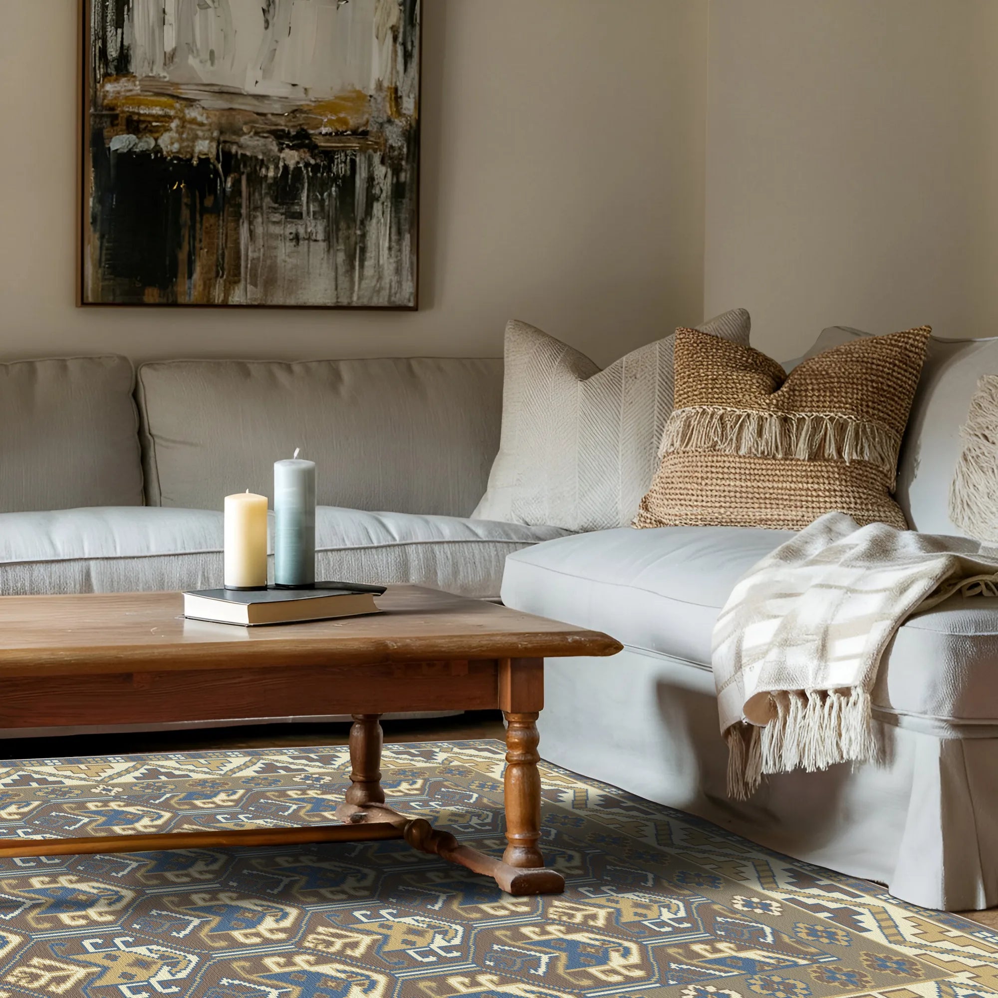 Valerius Slate Chevron Tribal Rug