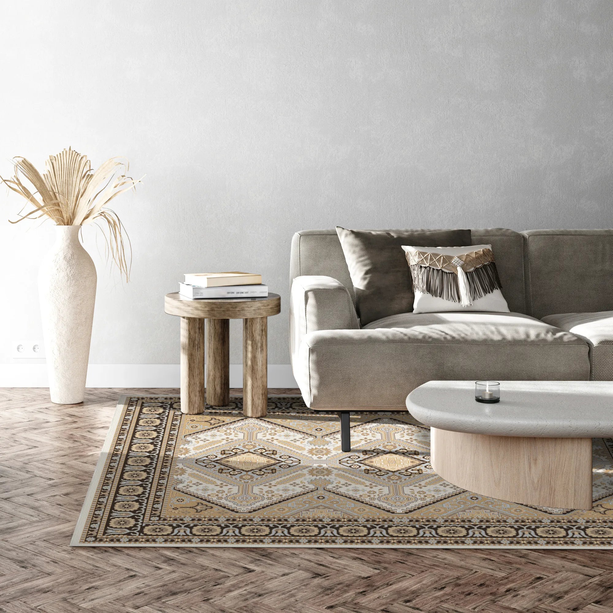 Aurelius Amber Medallion Geometric Rug