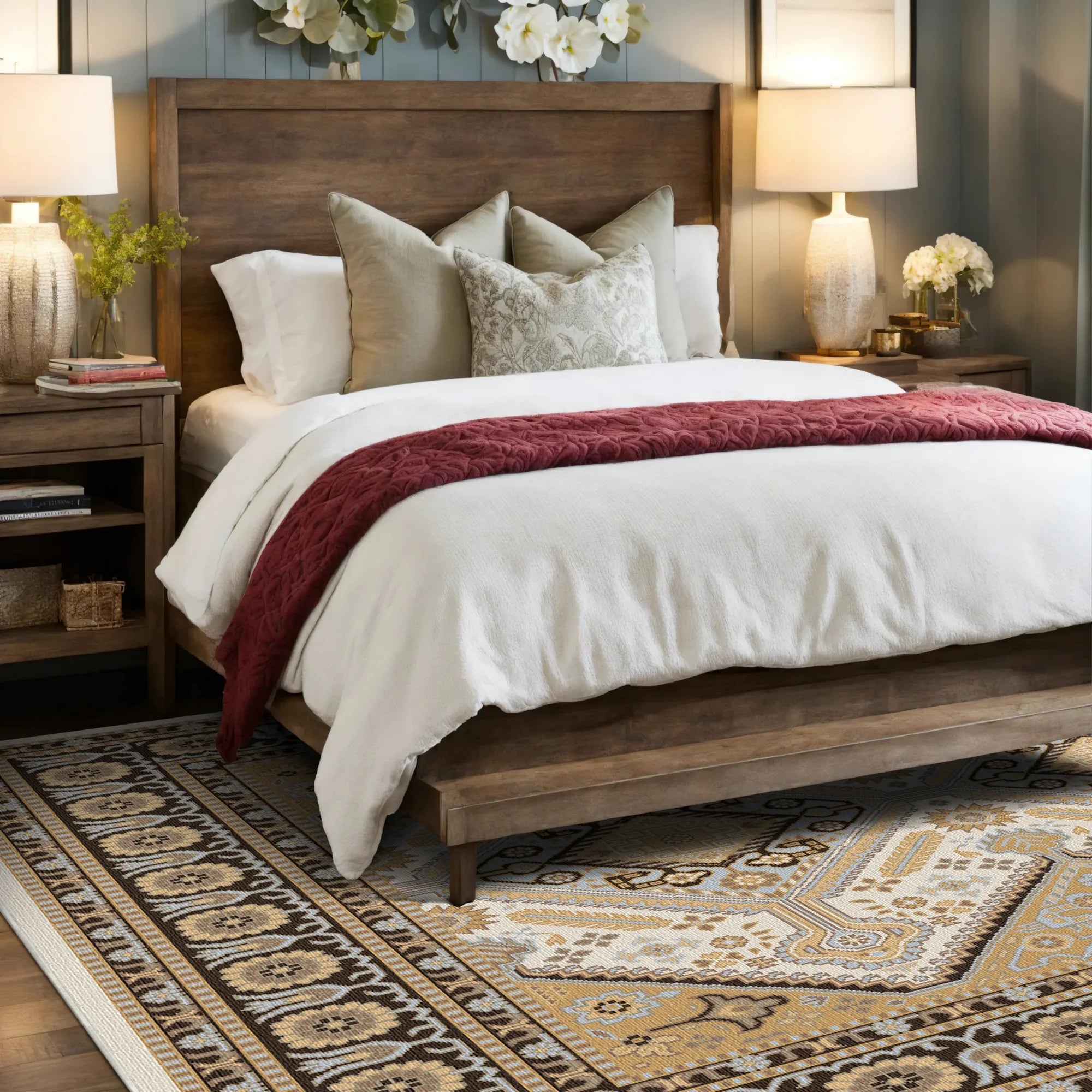 Aurelius Amber Medallion Geometric Rug