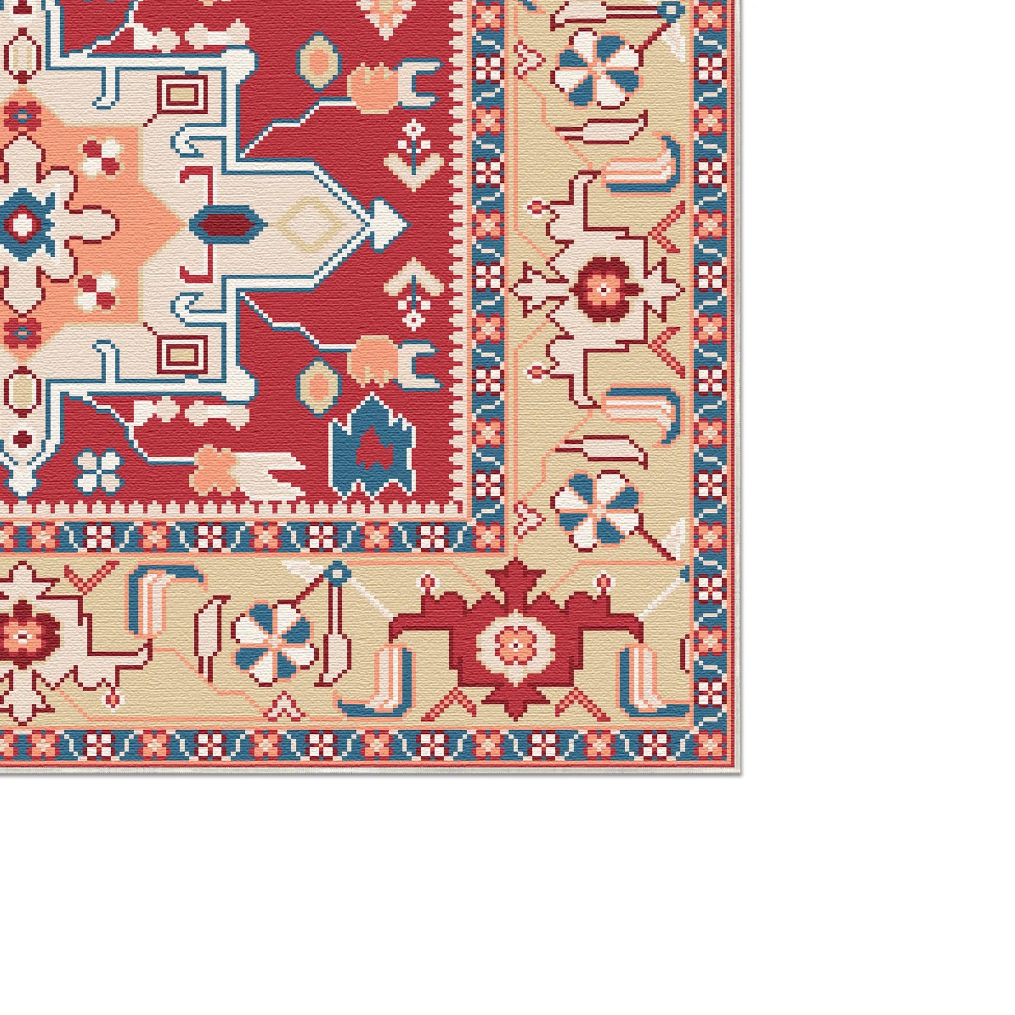 Nereus Azure Tribal Medallion Rug