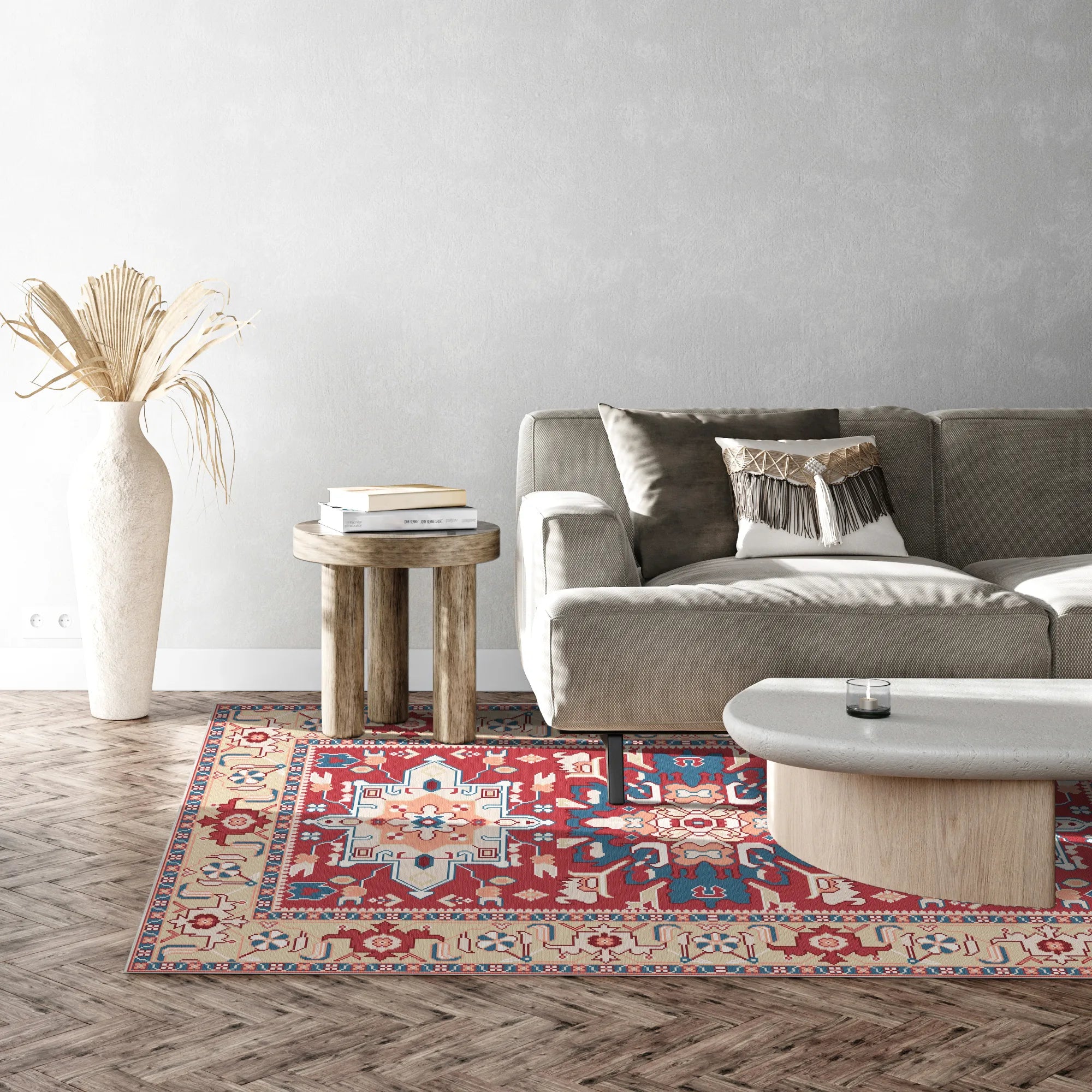 Nereus Azure Tribal Medallion Rug