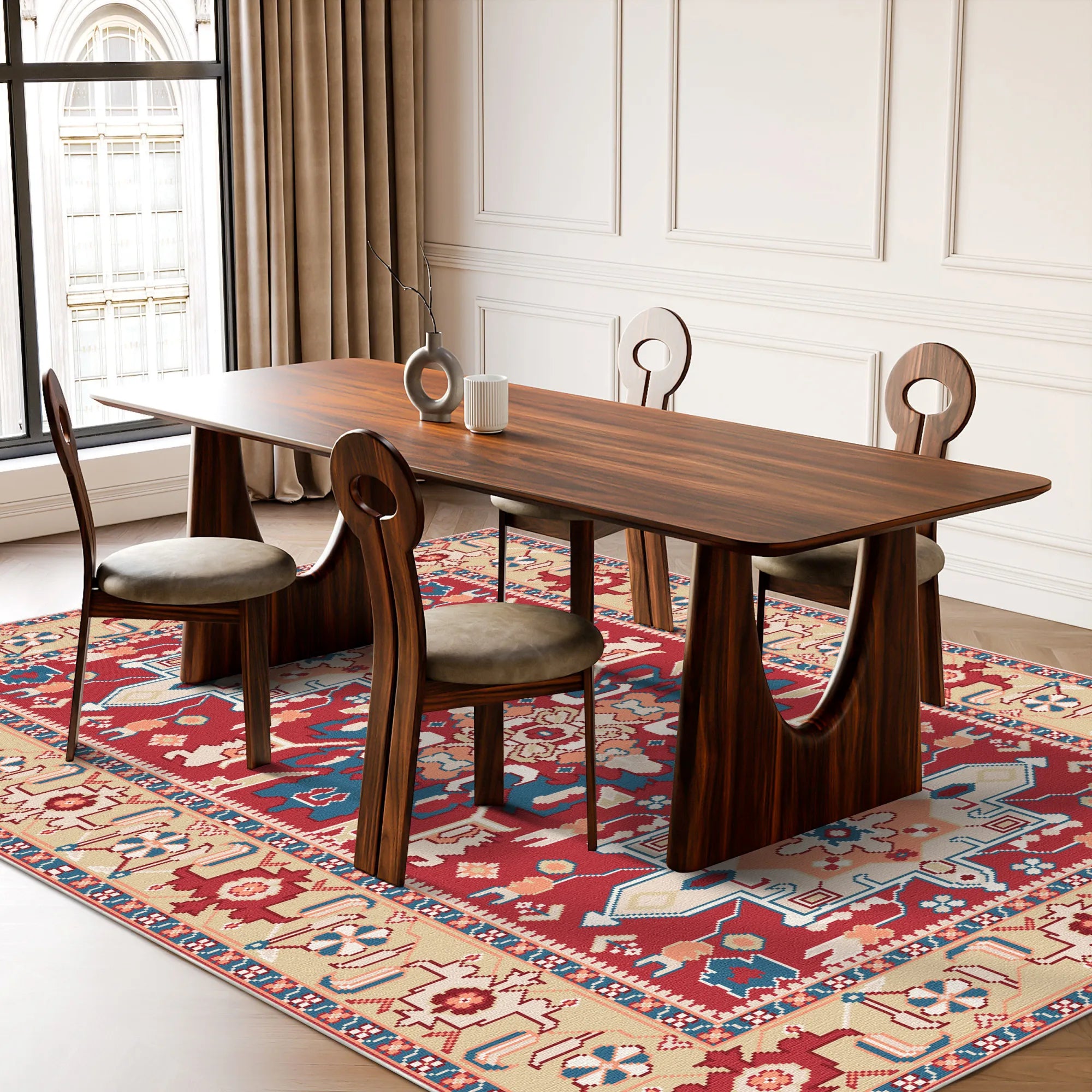 Nereus Azure Tribal Medallion Rug