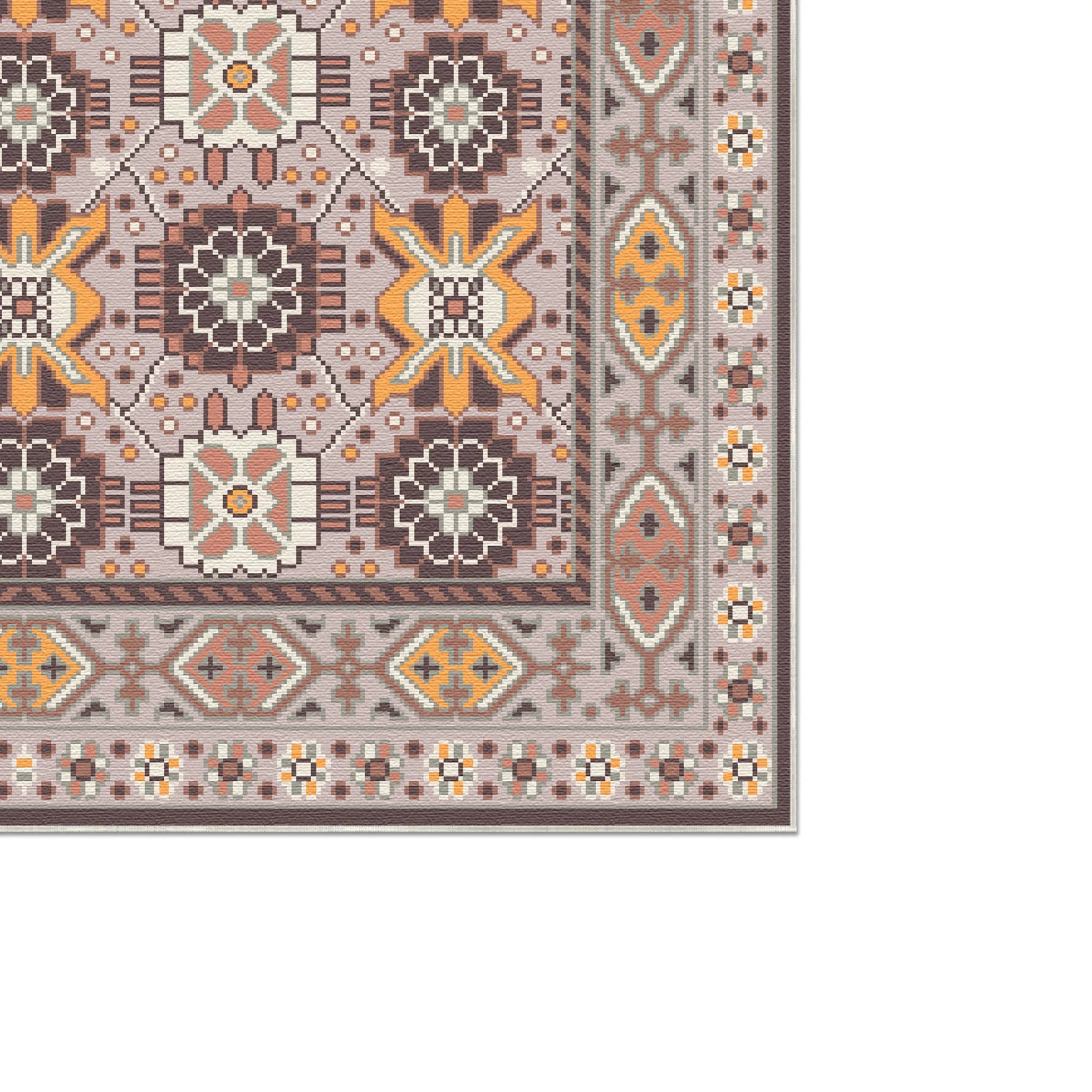 Caelum Amber Floral Lattice Rug