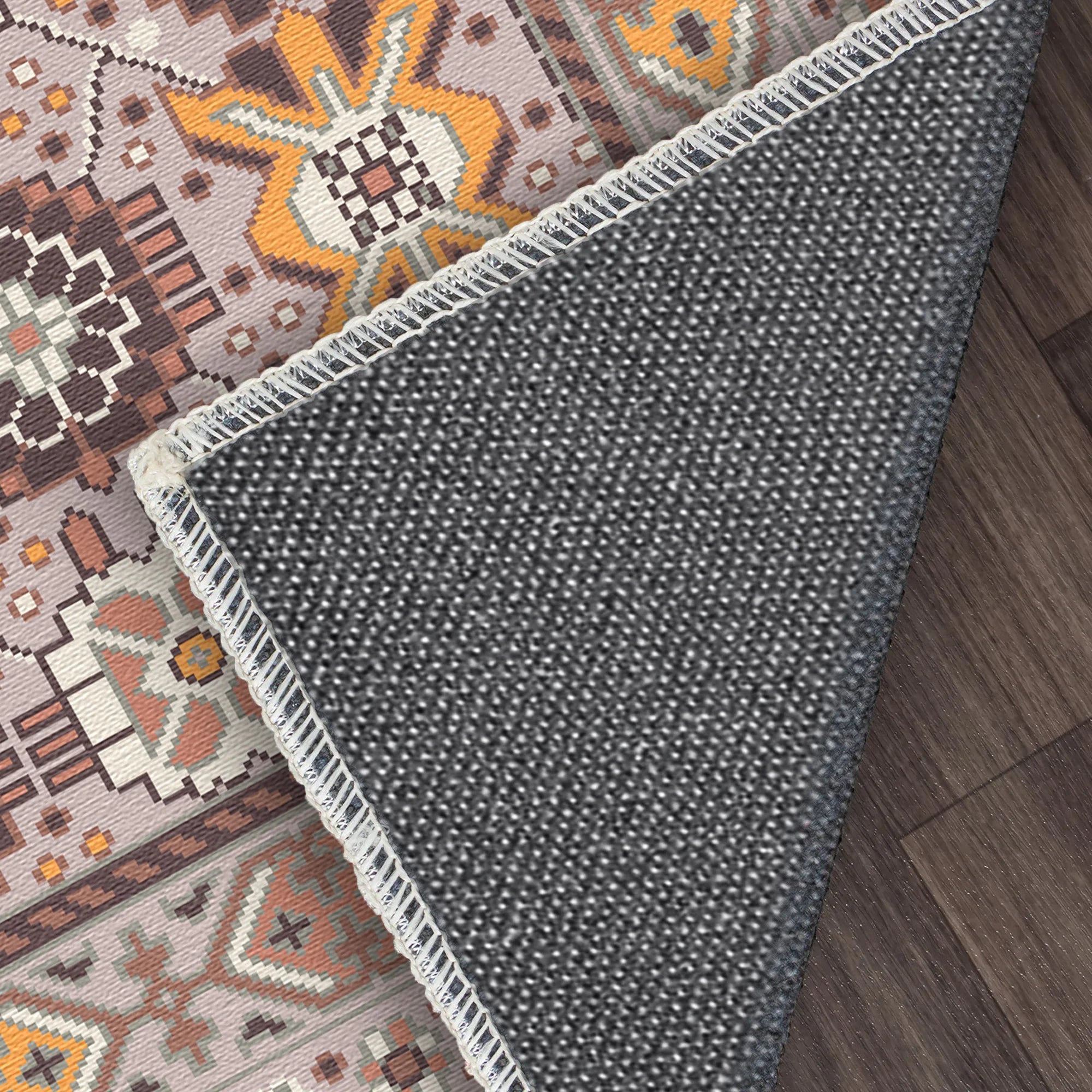 Caelum Amber Floral Lattice Rug