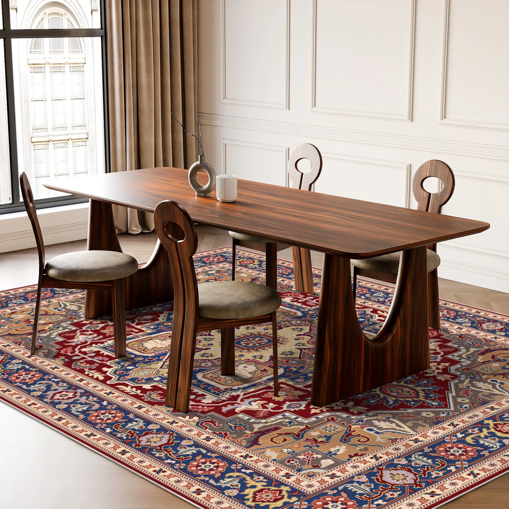 Regalis Crimson Medallion Classical Rug