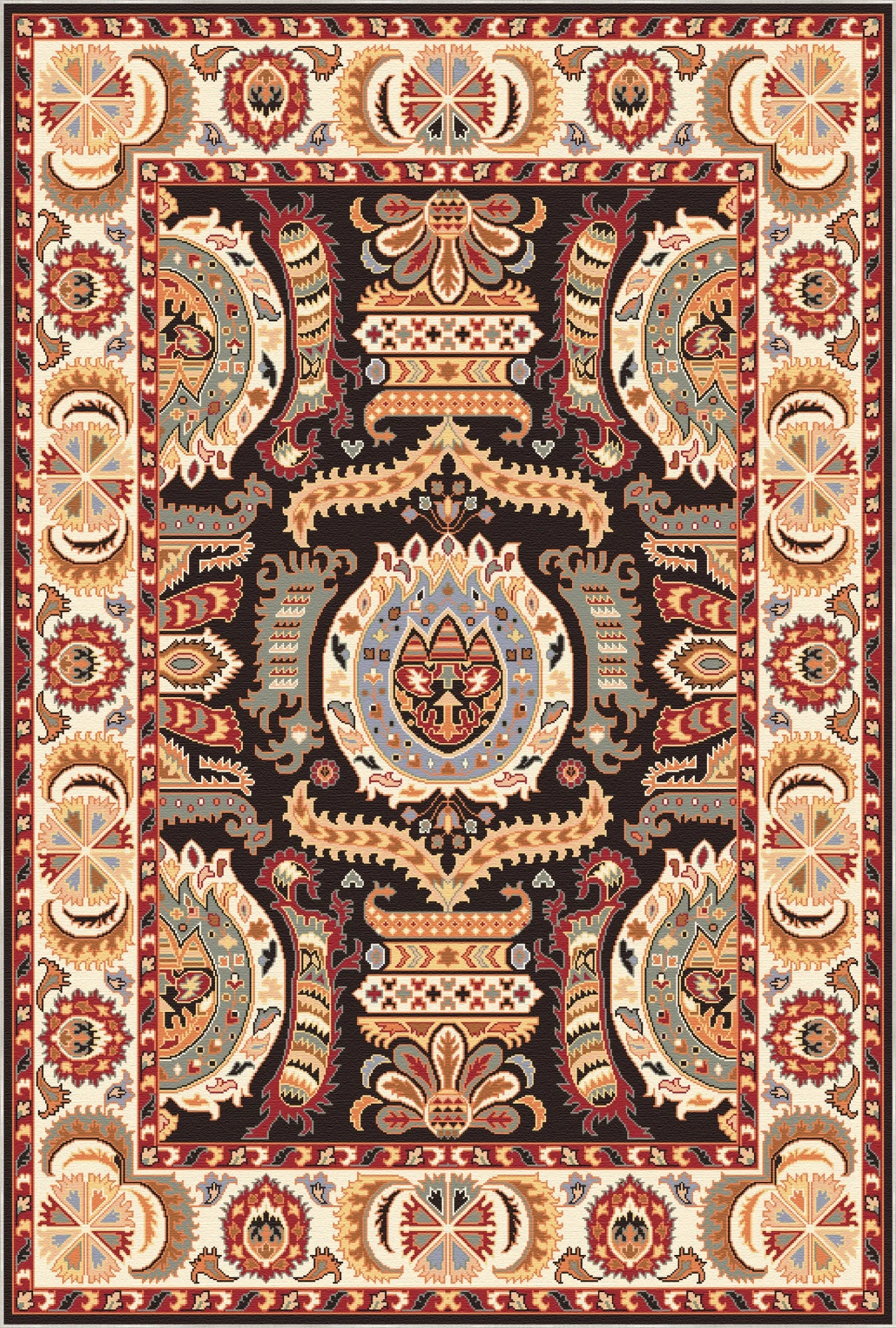 Selene Obsidian Totem Washable Rug