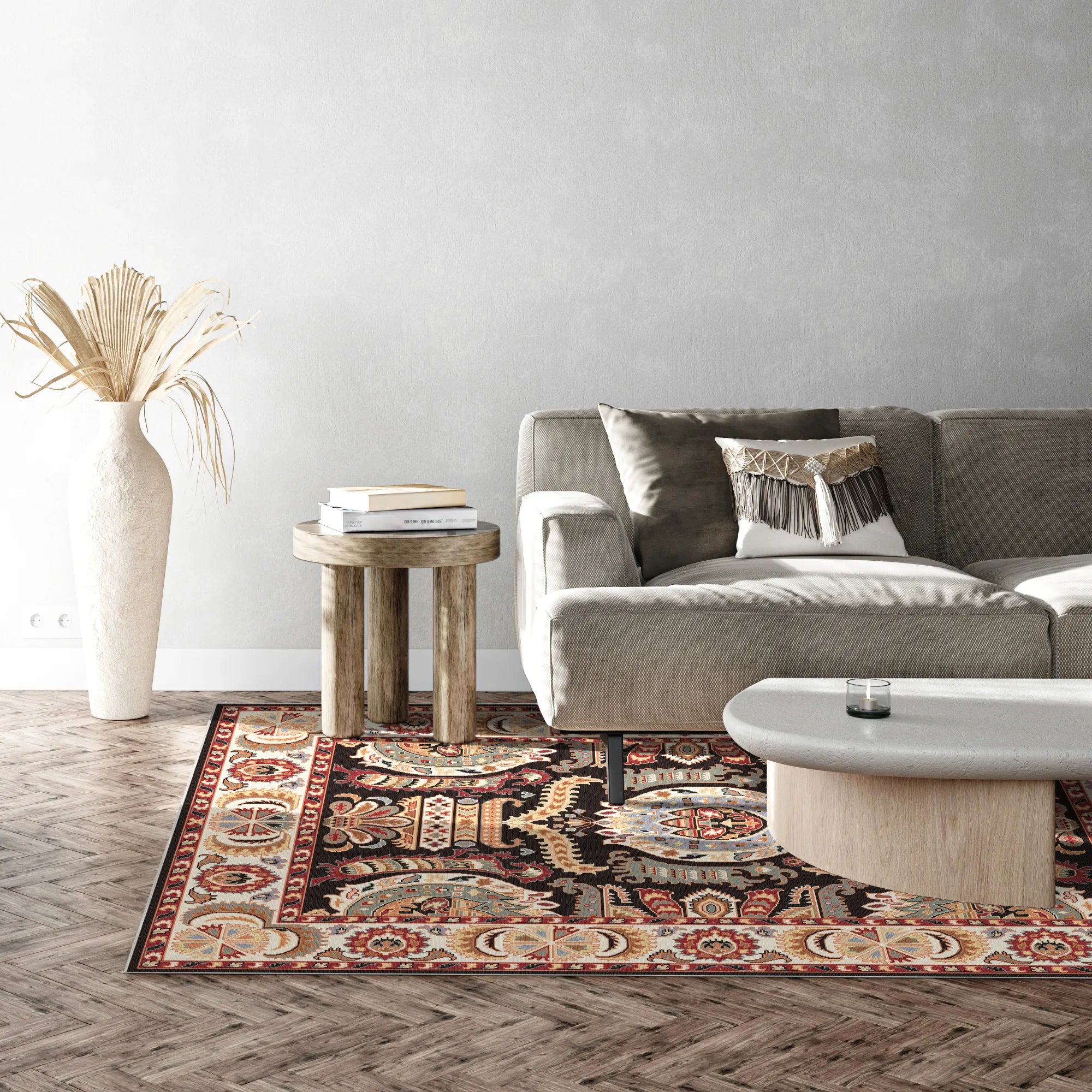 Selene Obsidian Totem Washable Rug