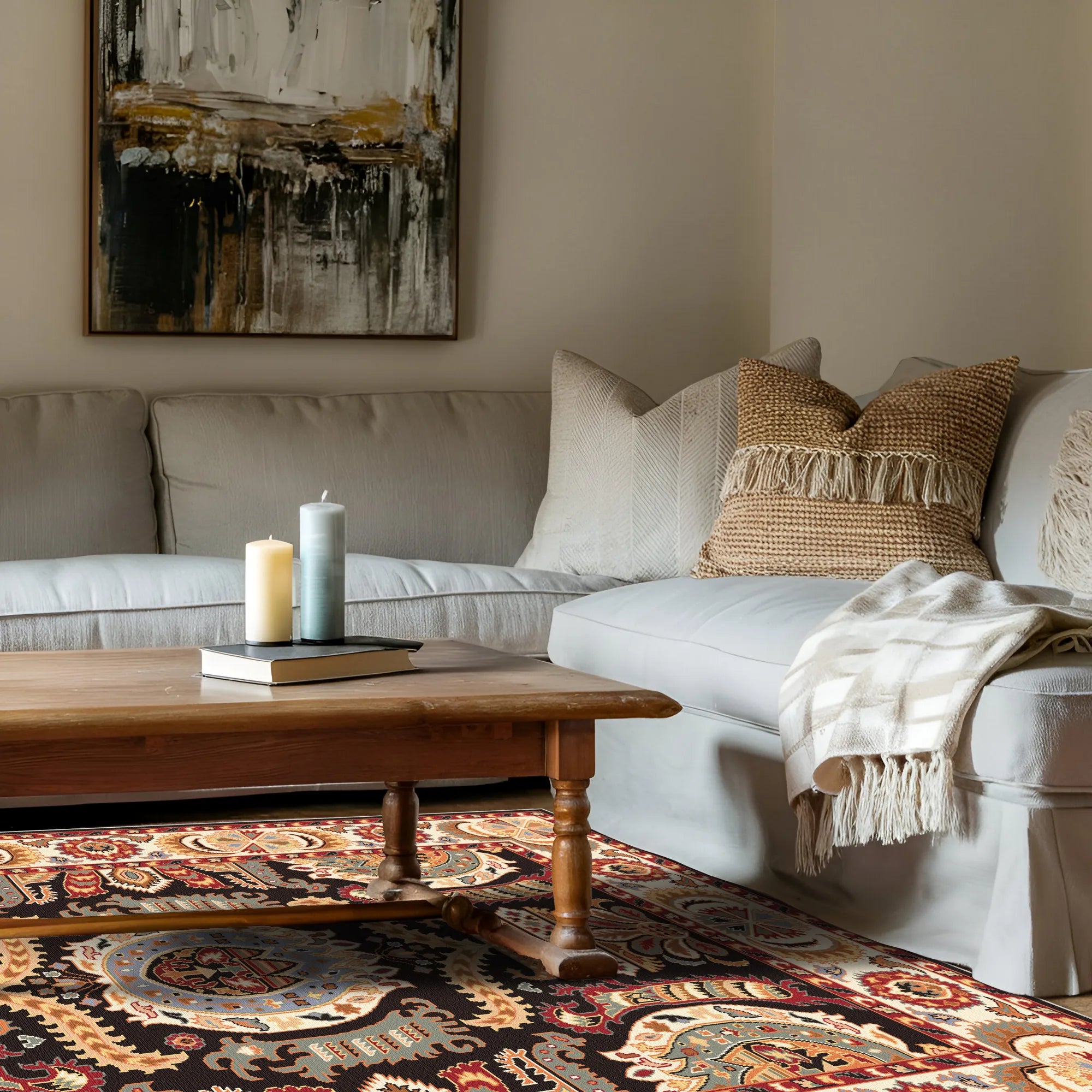 Selene Obsidian Totem Washable Rug