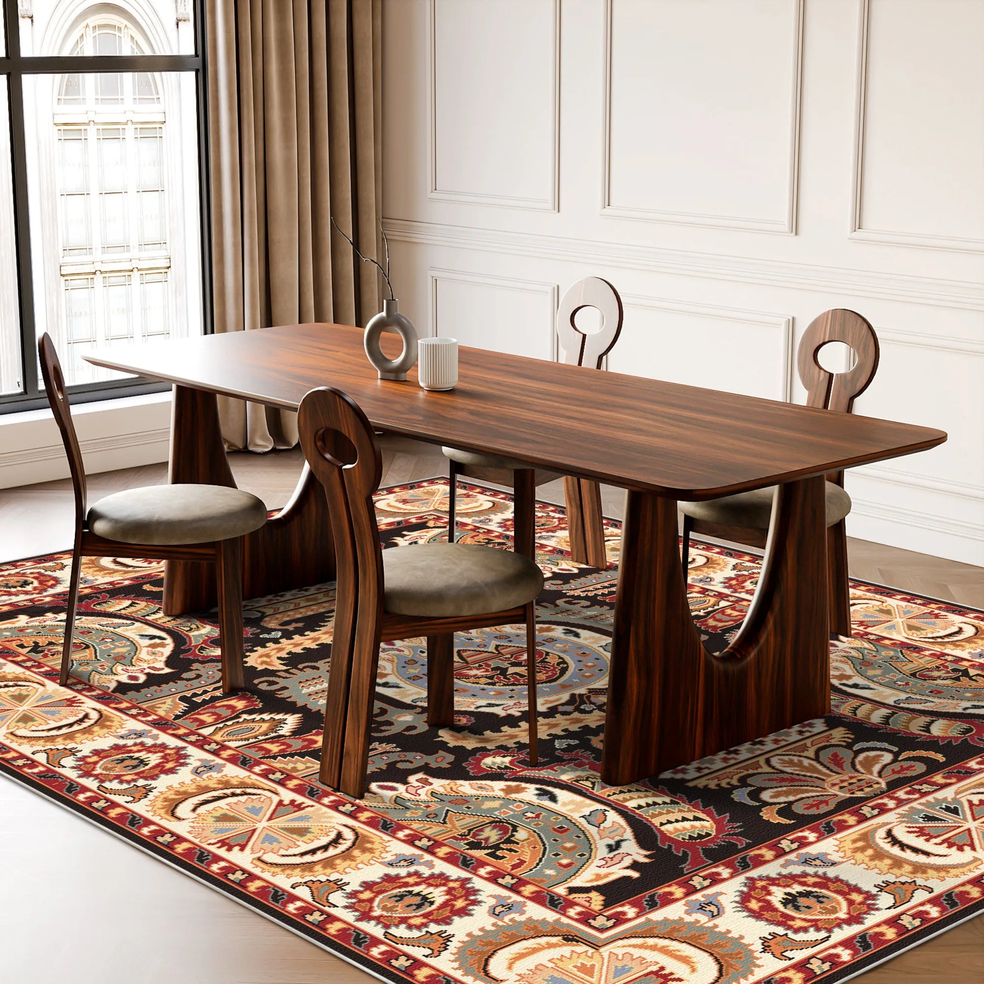 Selene Obsidian Totem Washable Rug