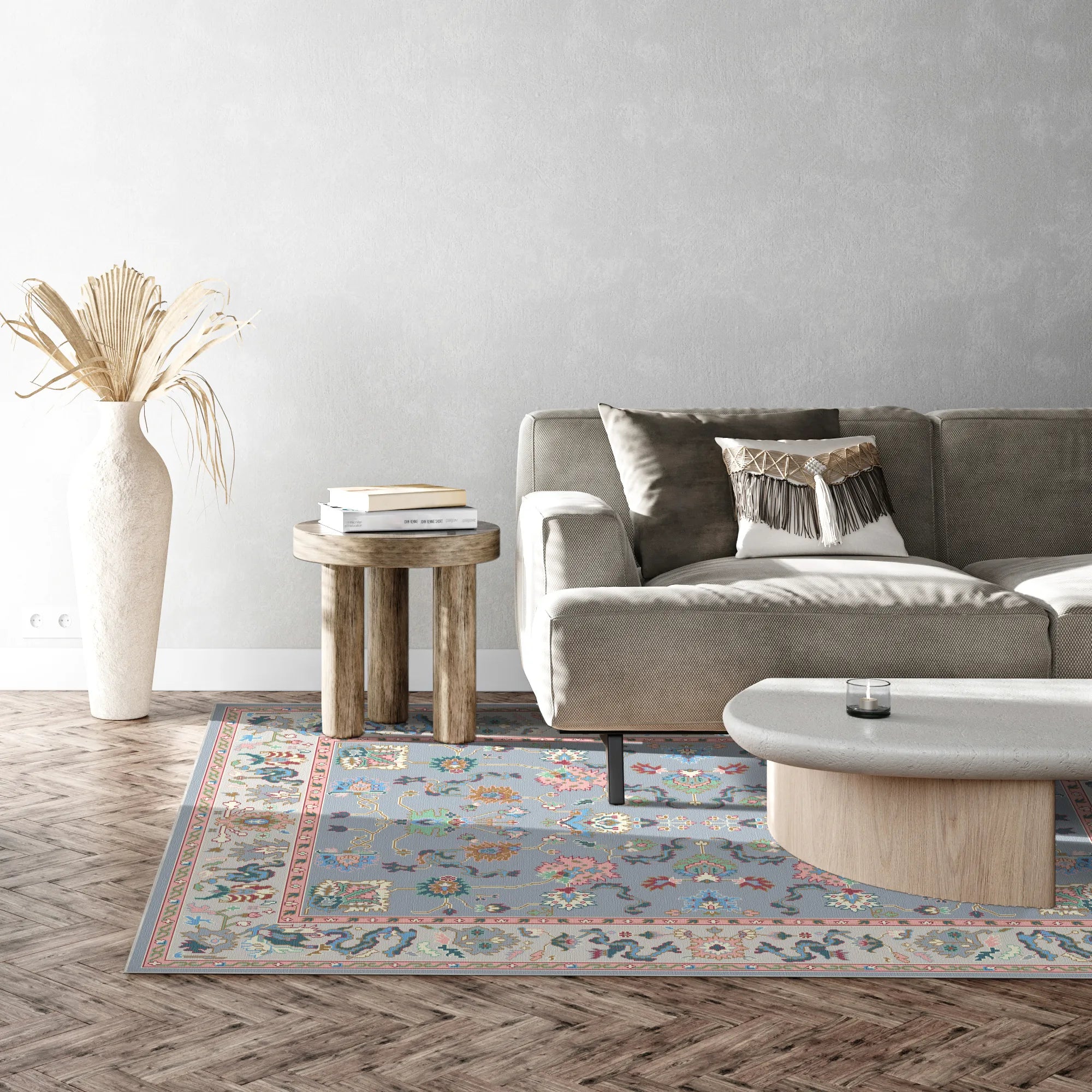 Aetheria Misty Floral Garden Rug