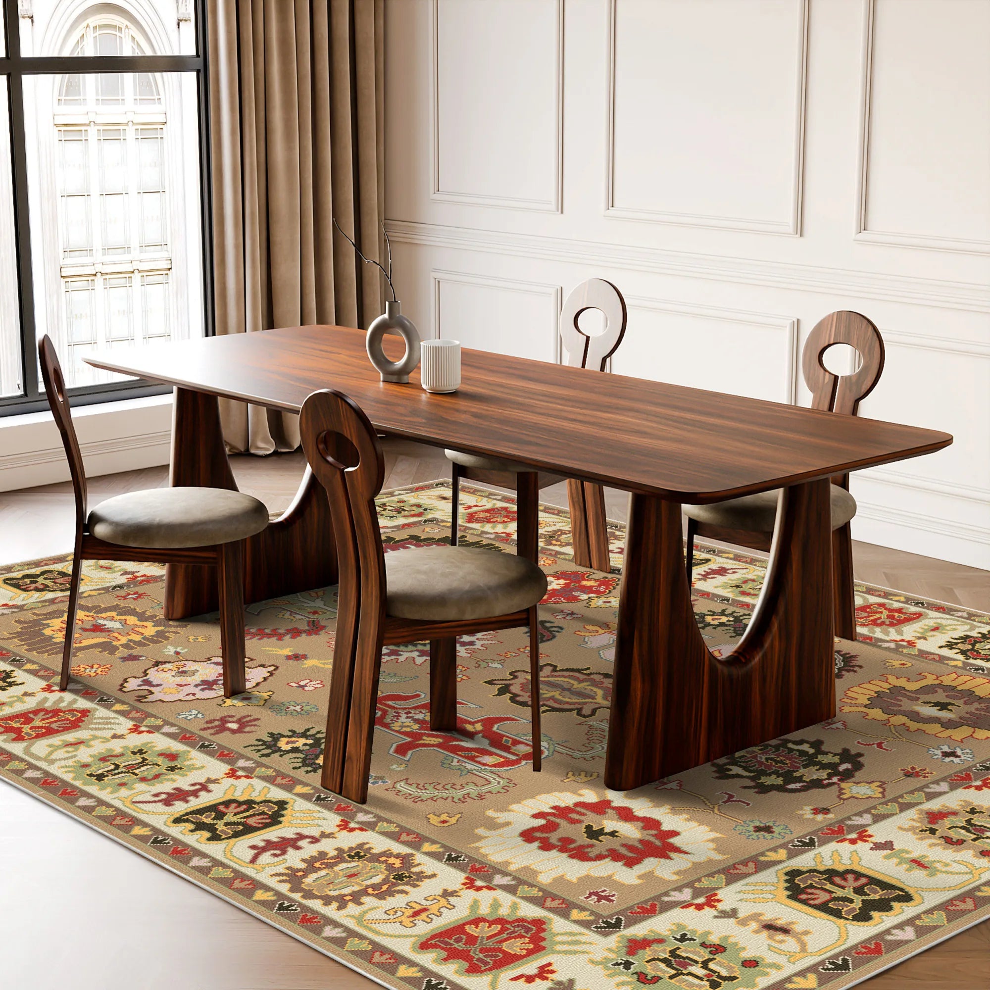 Vesta Ochre Totem Tribal Rug