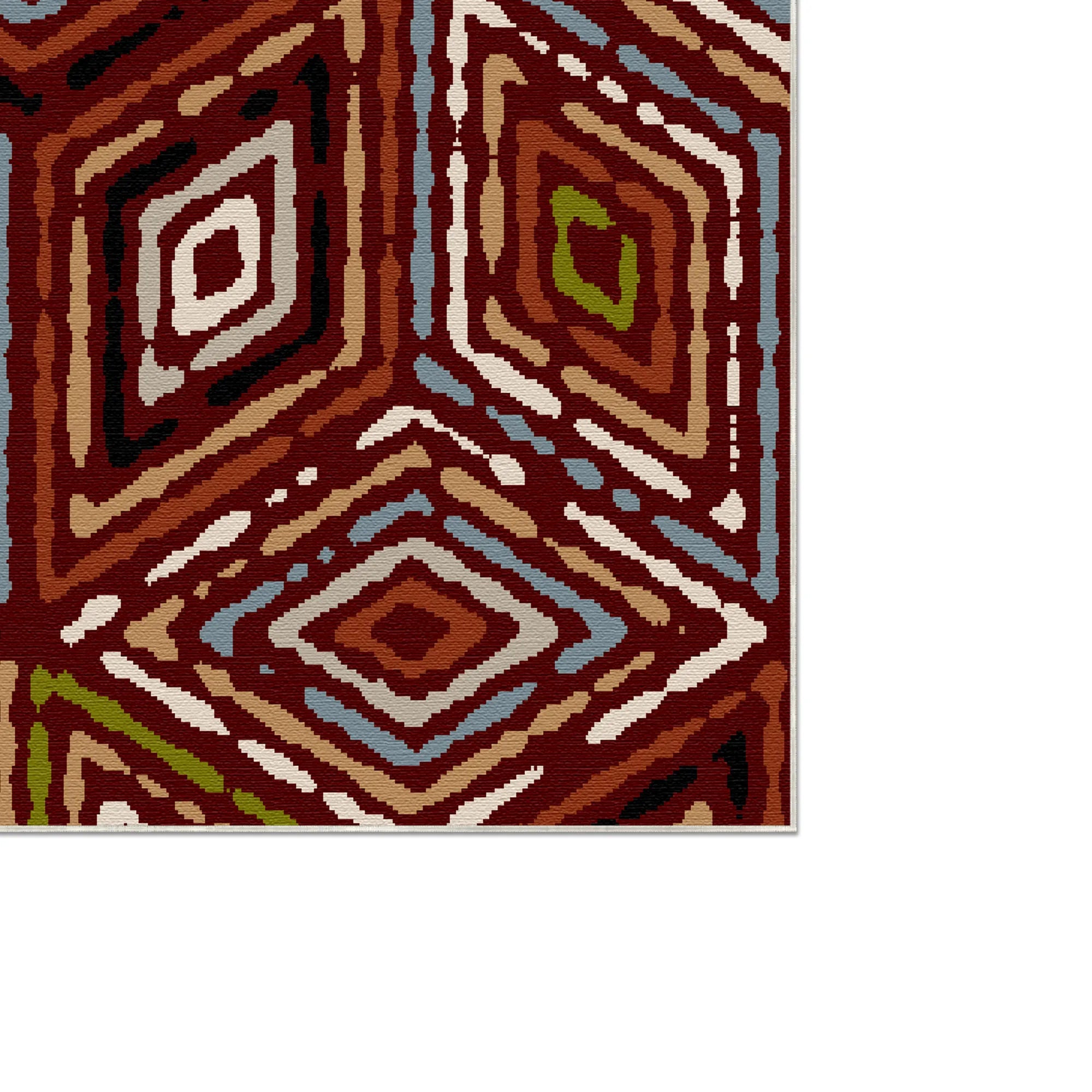 Rustic Red Tribal Diamond Rug