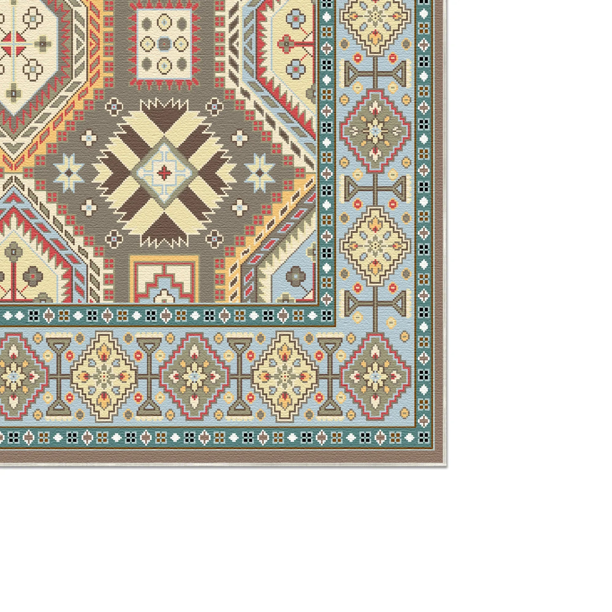 Kora Slate Diamond Tribal Rug