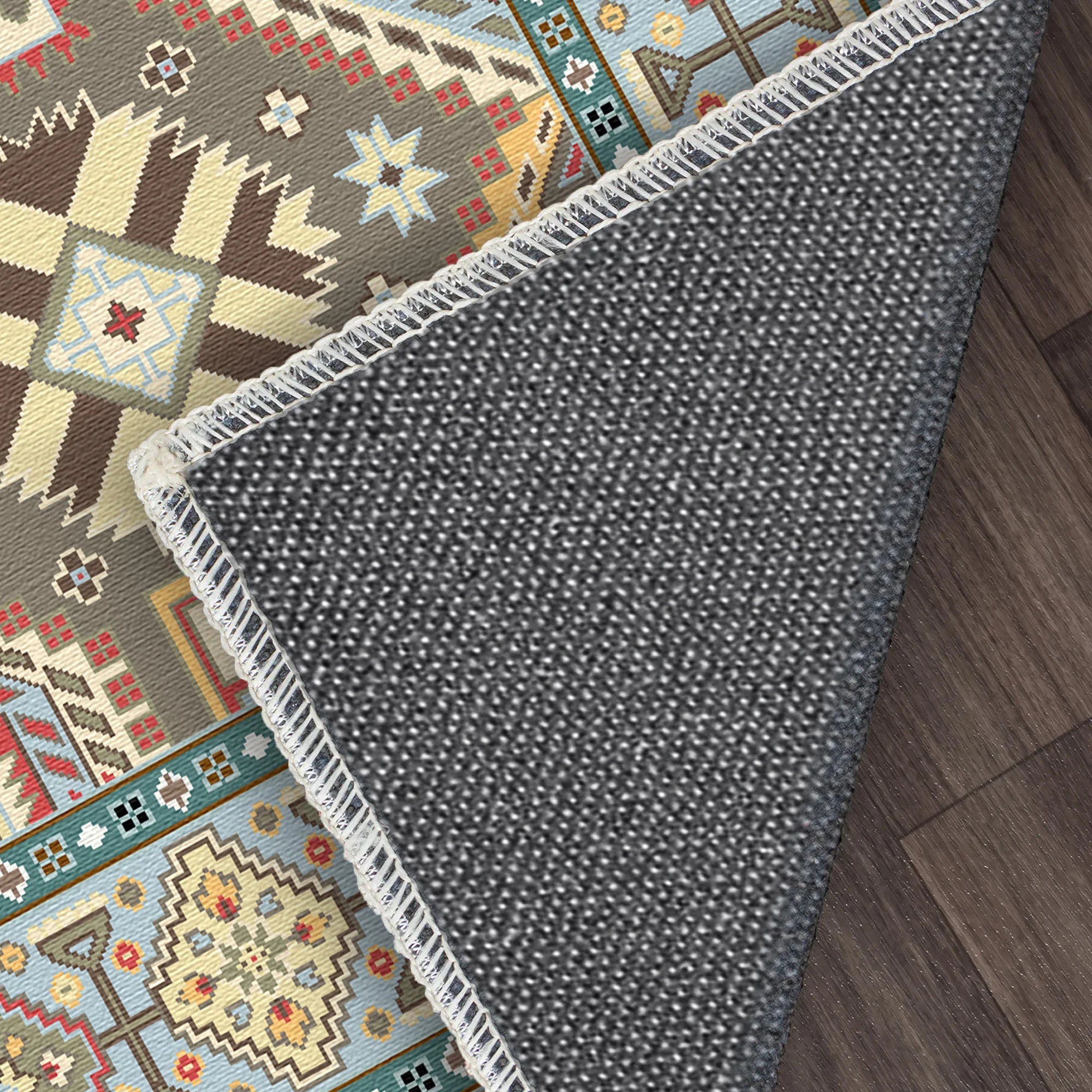 Kora Slate Diamond Tribal Rug