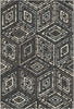 Modern Charcoal Tribal Diamond Rug 