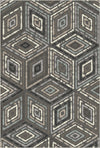 Urban Grey Tribal Diamond Rug Gray