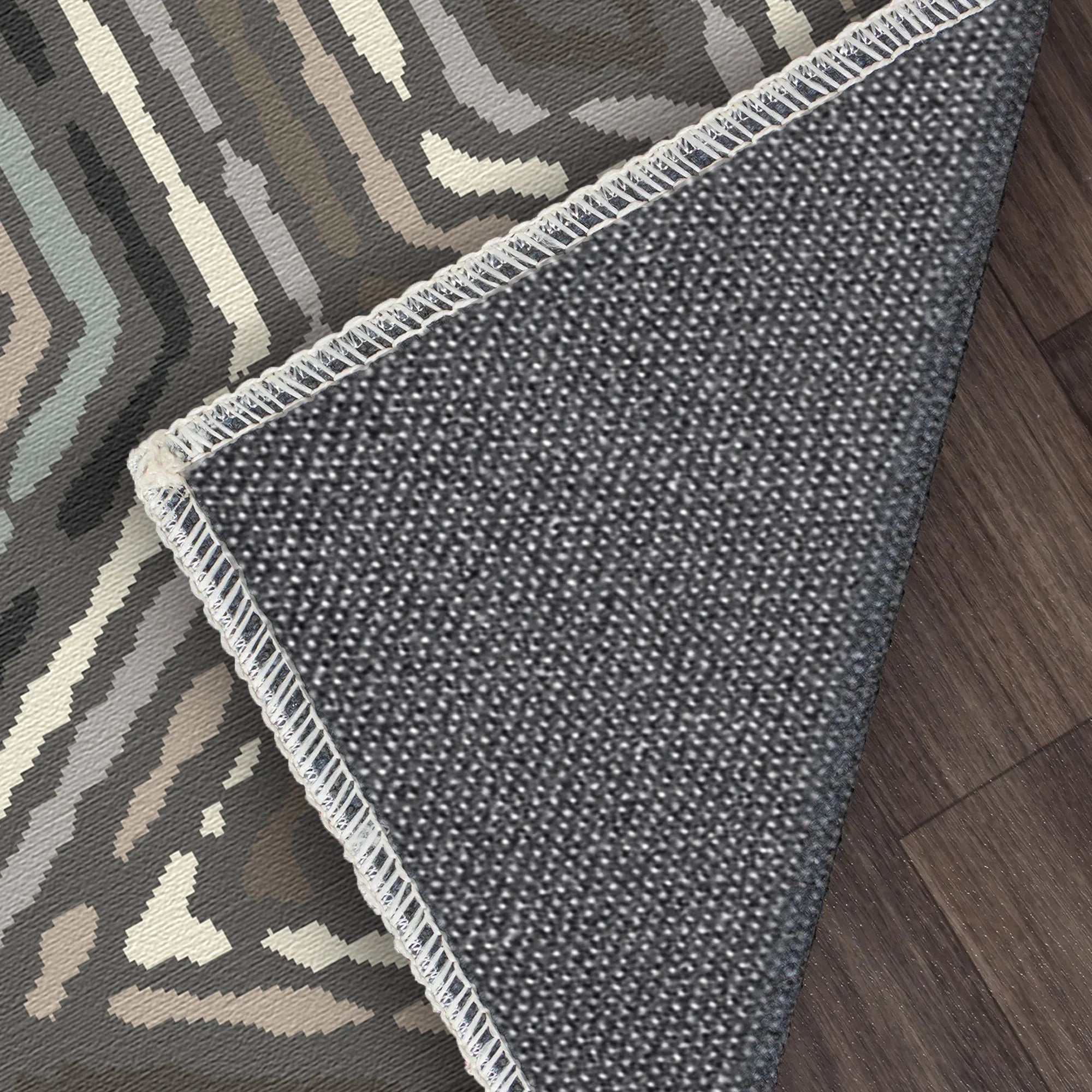 Urban Grey Tribal Diamond Rug