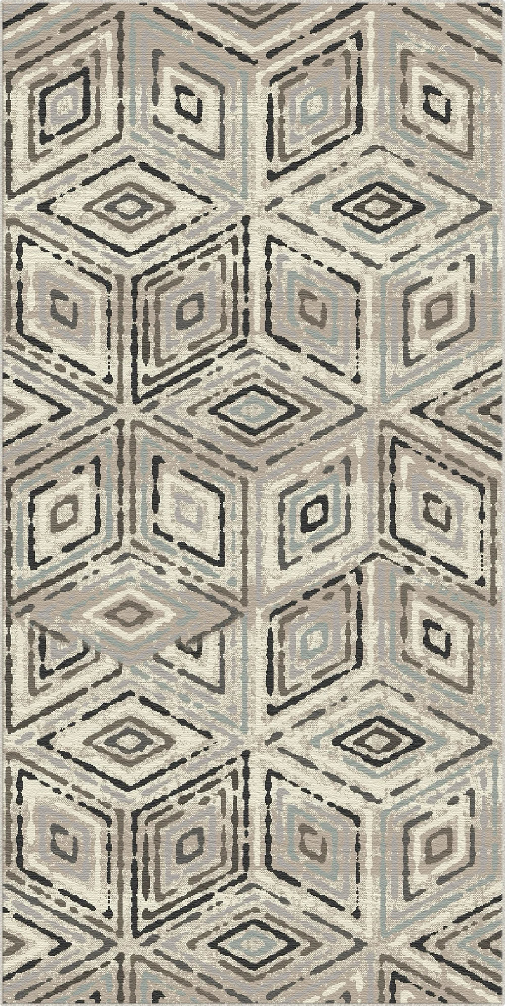 Tappeto Moderno a Diamante Geometrico Nebbia
