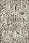 Modern Mist Geometric Diamond Rug Light Gray
