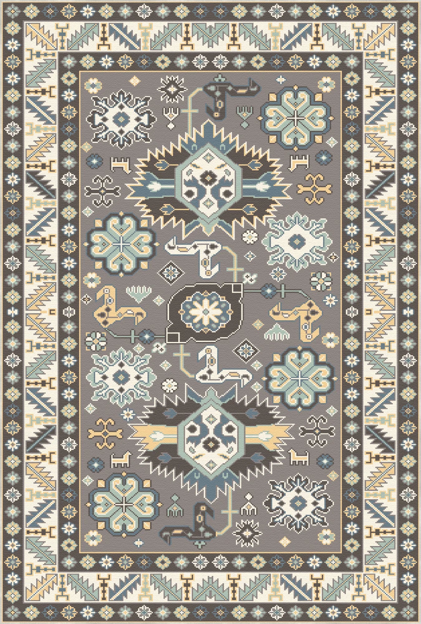 Astraea Ash Tribal Medallion Rug