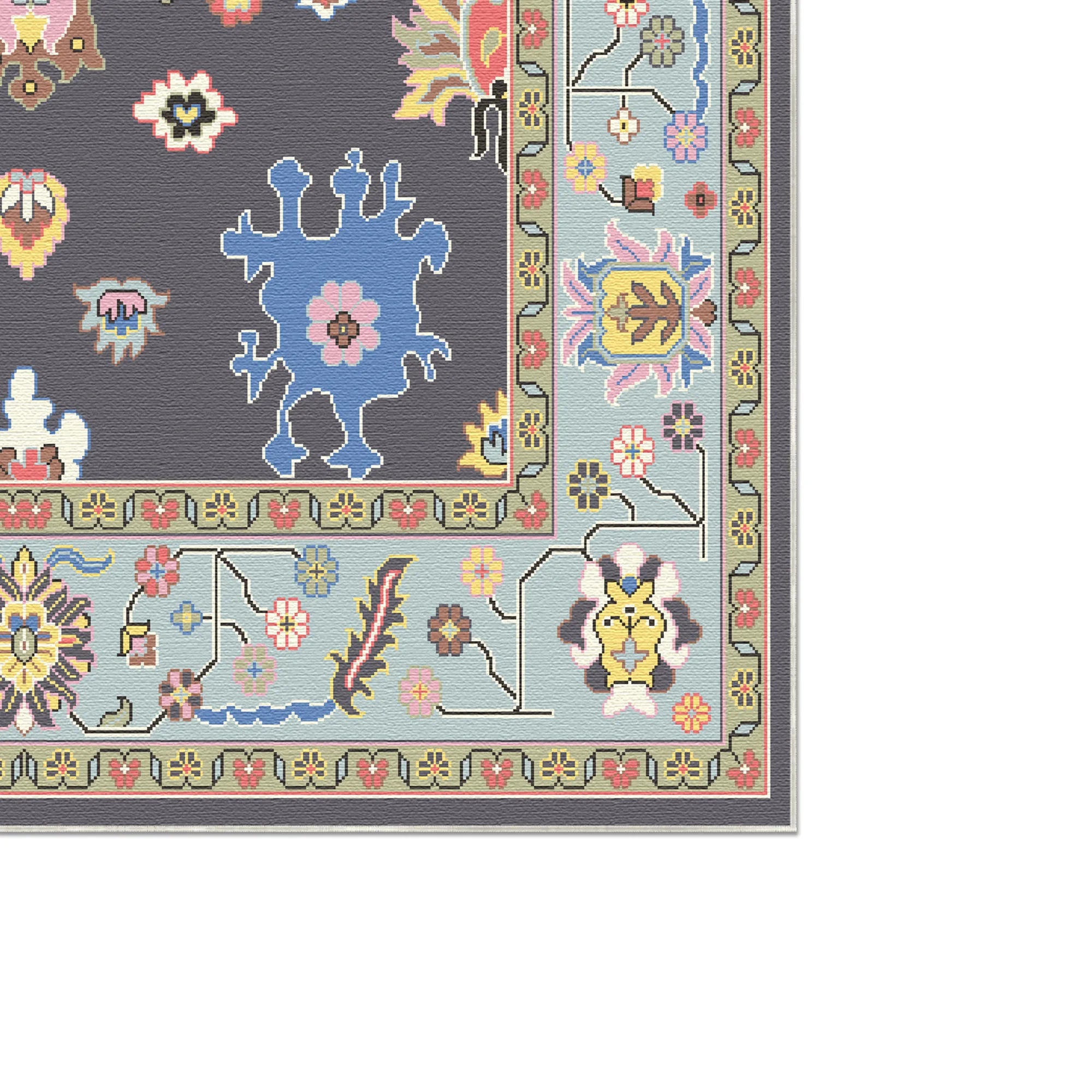 Lyra Midnight Abstract Floral Rug