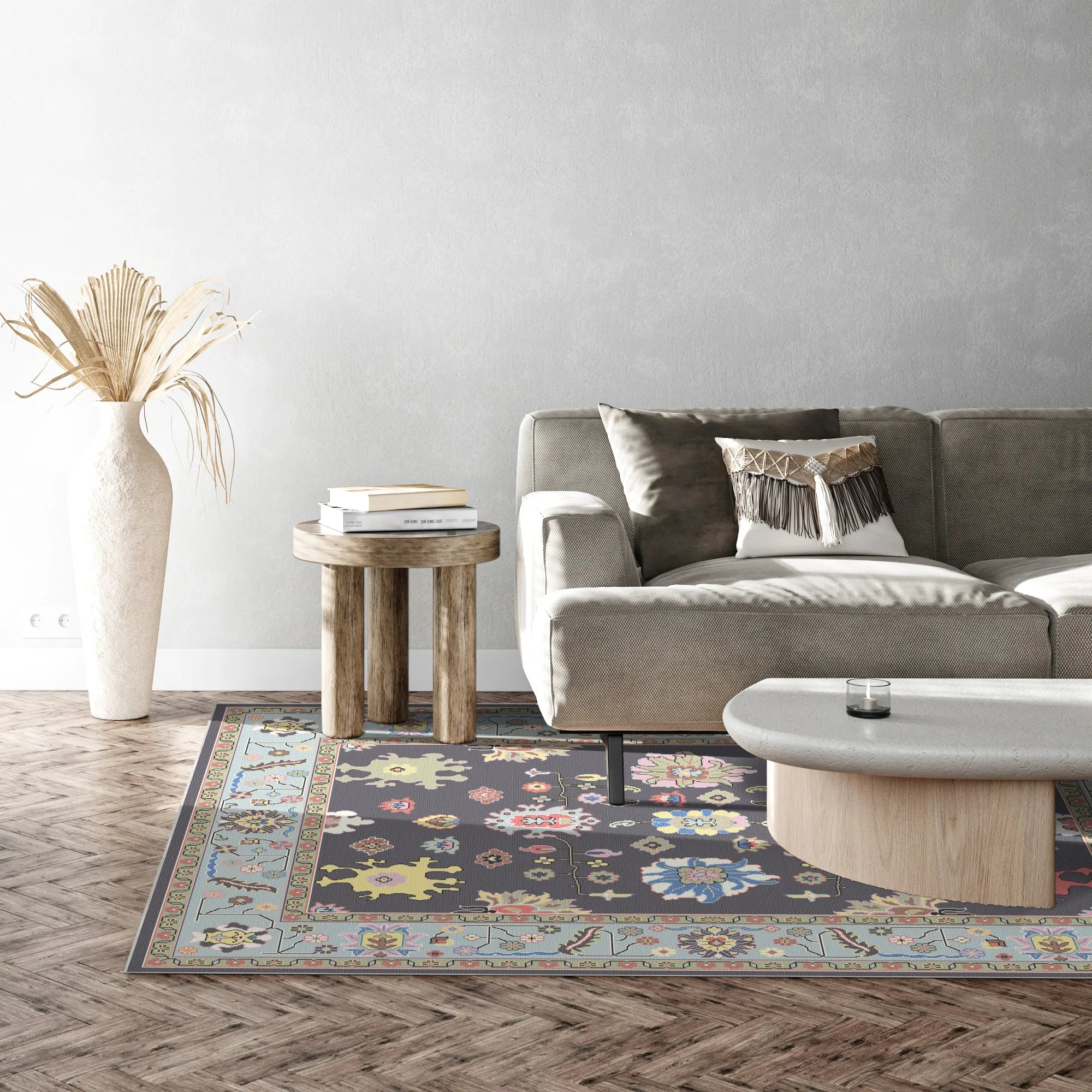 Lyra Midnight Abstract Floral Rug