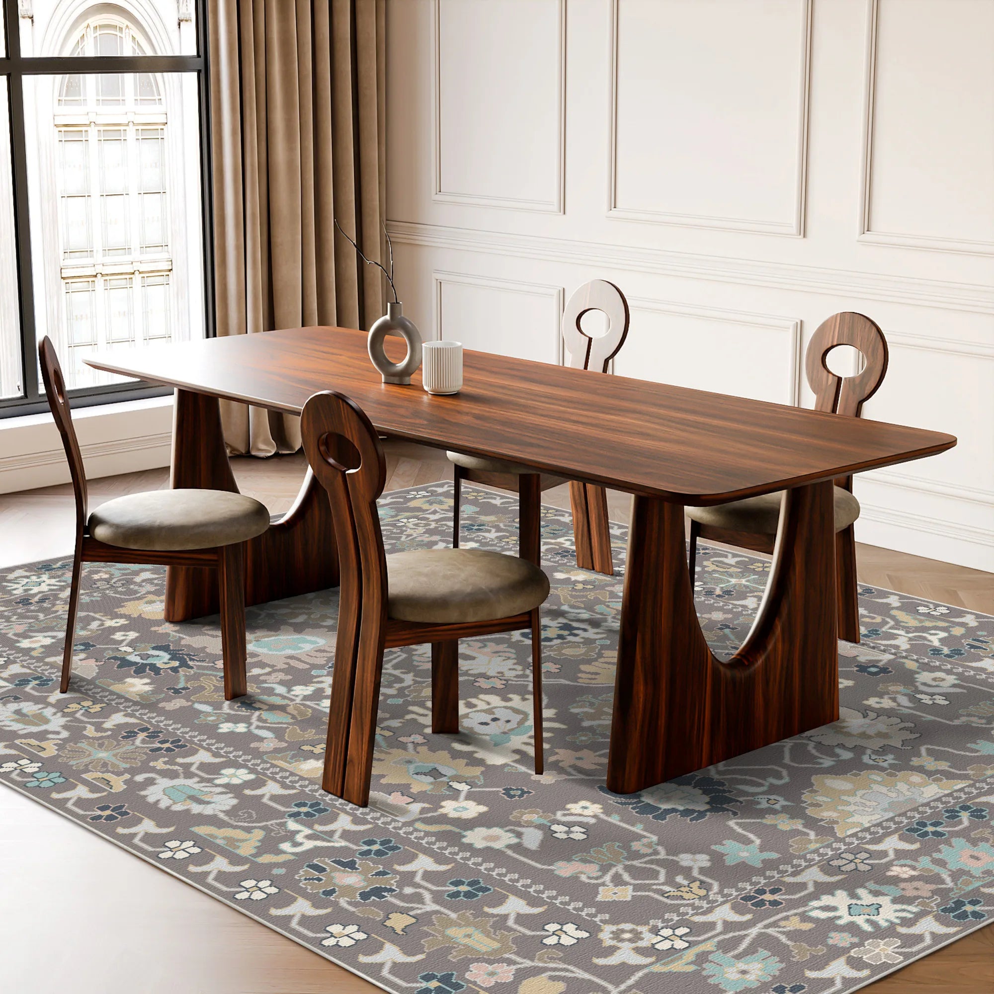 Aria Pastel Vintage Floral Rug