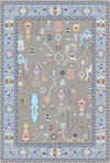 Aura Sky Meadow Floral Rug Light Blue