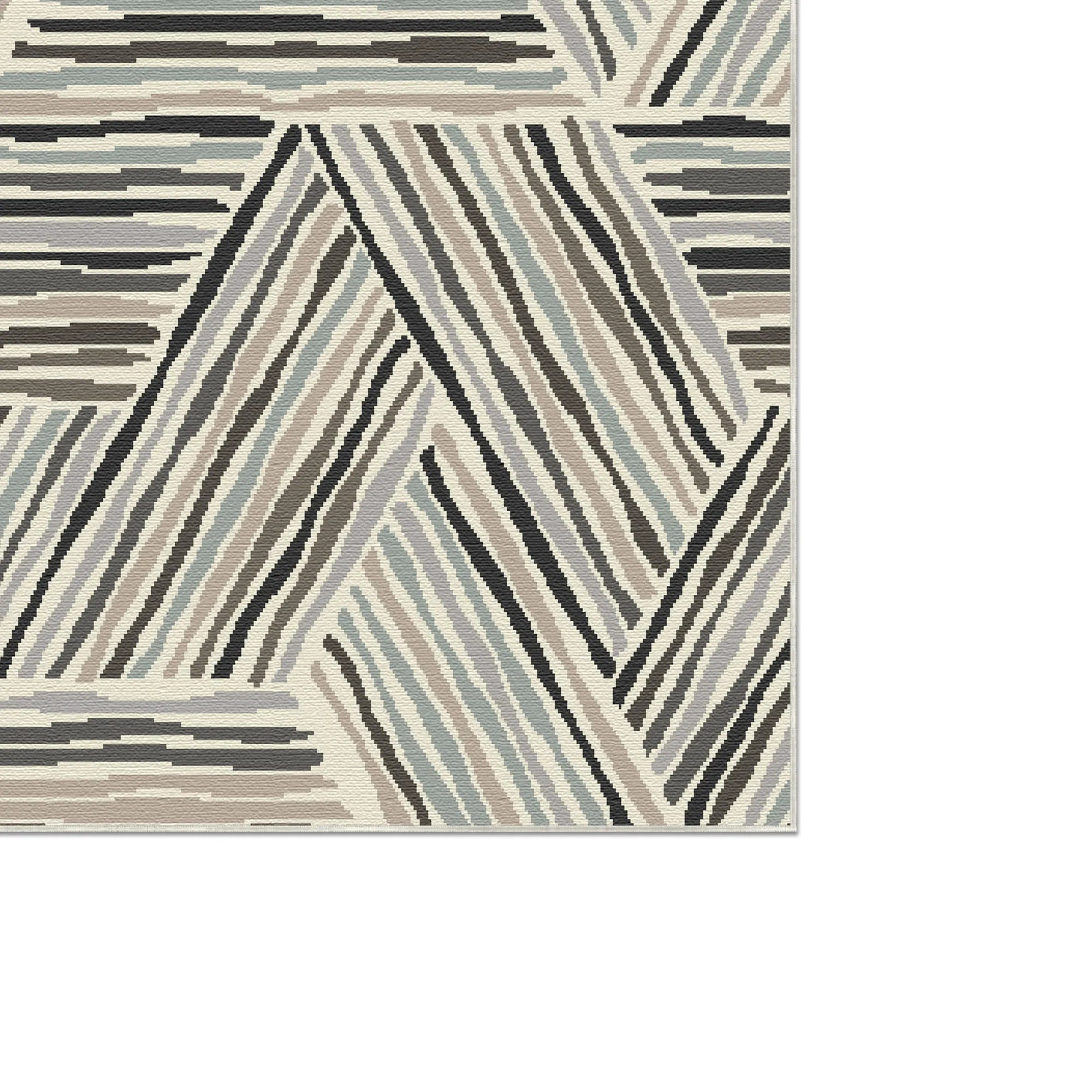 Modern Linear Geometric Triangle Rug