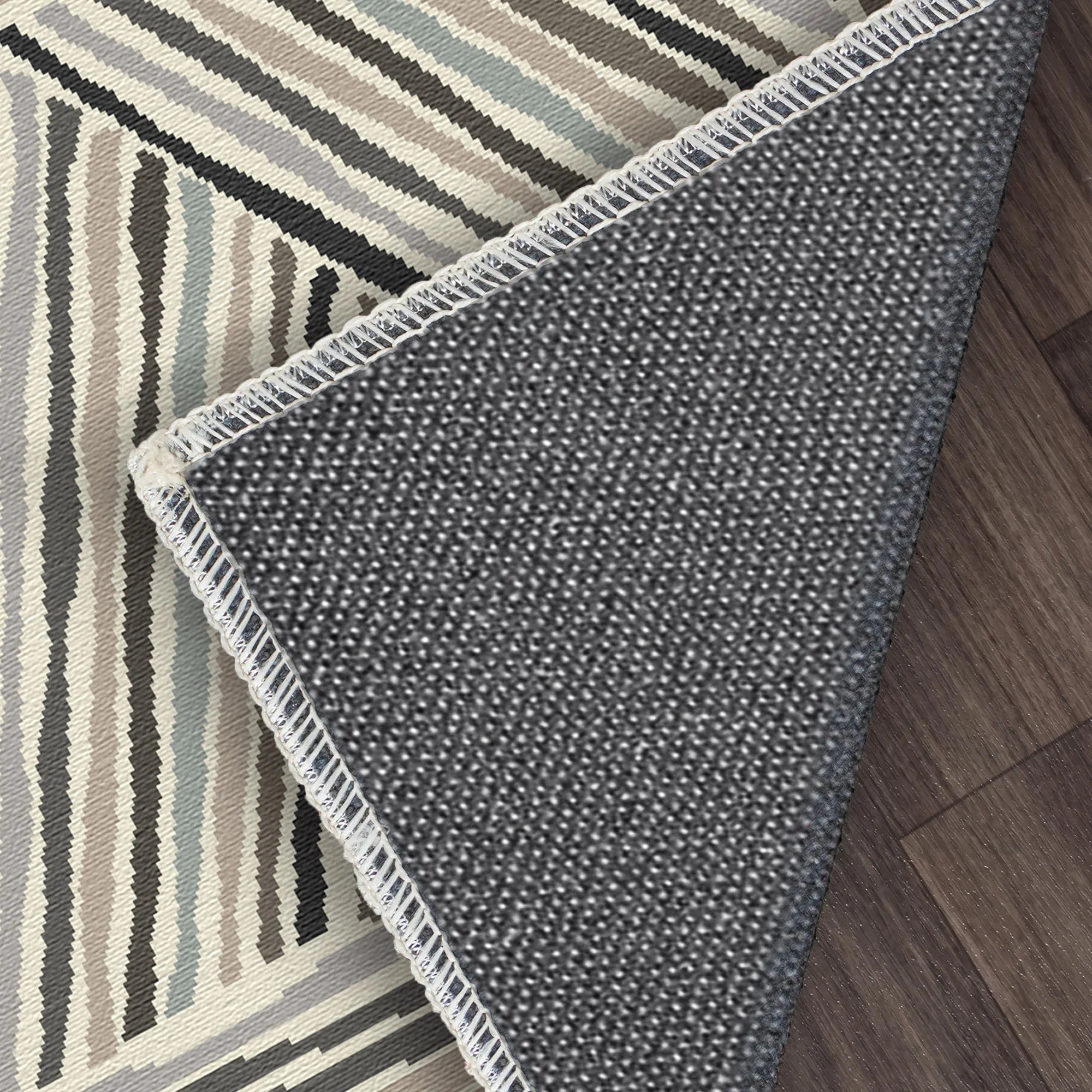 Modern Linear Geometric Triangle Rug