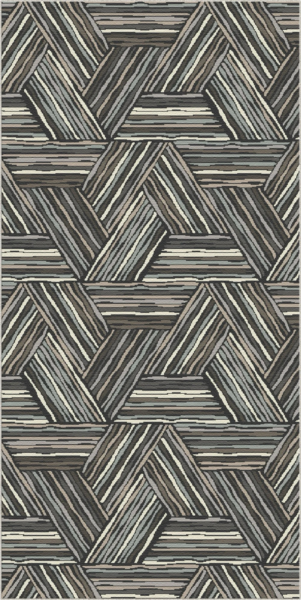 Tappeto Moderno Lineare a Triangoli Carbone