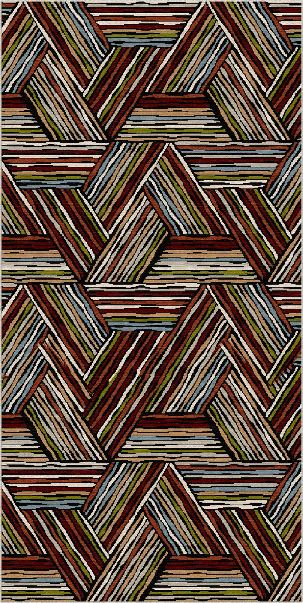 Tappeto Vibrante Lineare a Triangoli Ruggine