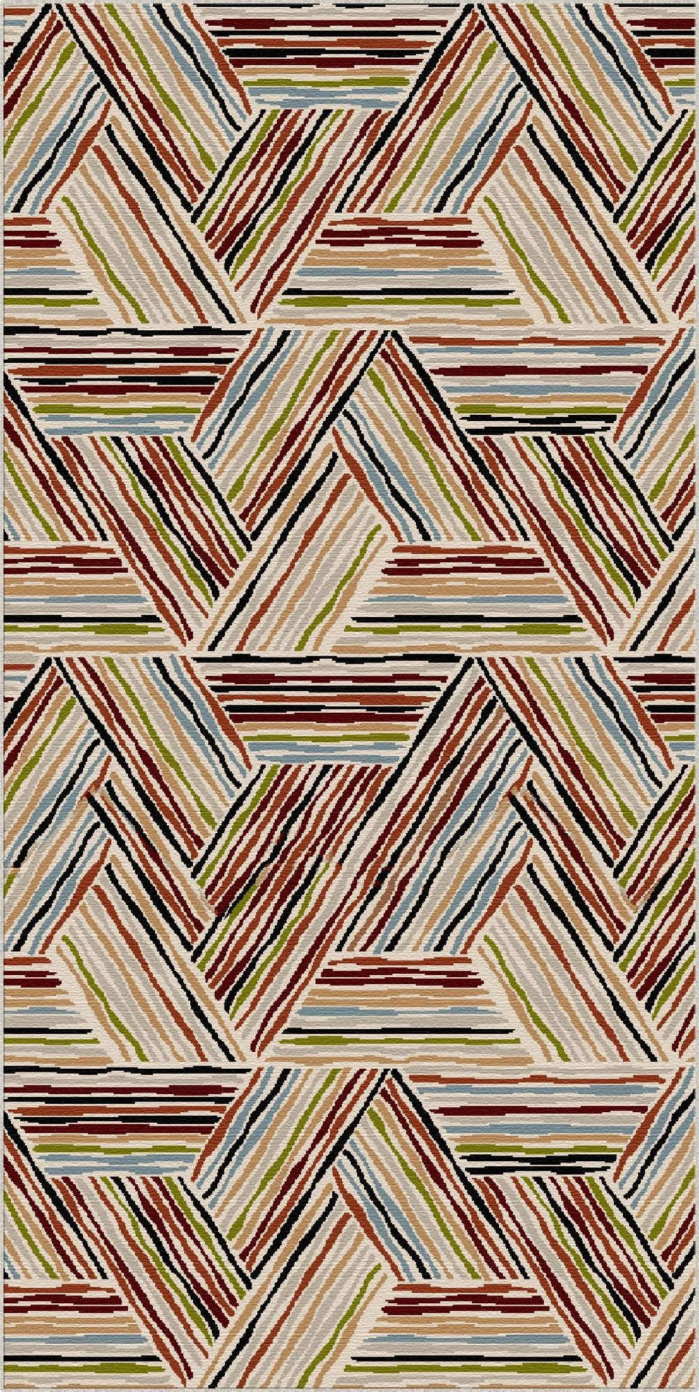 Tappeto Eclettico Multicolore Lineare Geometrico