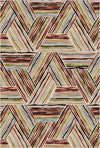 Eclectic Multicolor Linear Geometric Rug Multi
