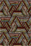 Vibrant Rust Linear Triangle Rug Rust