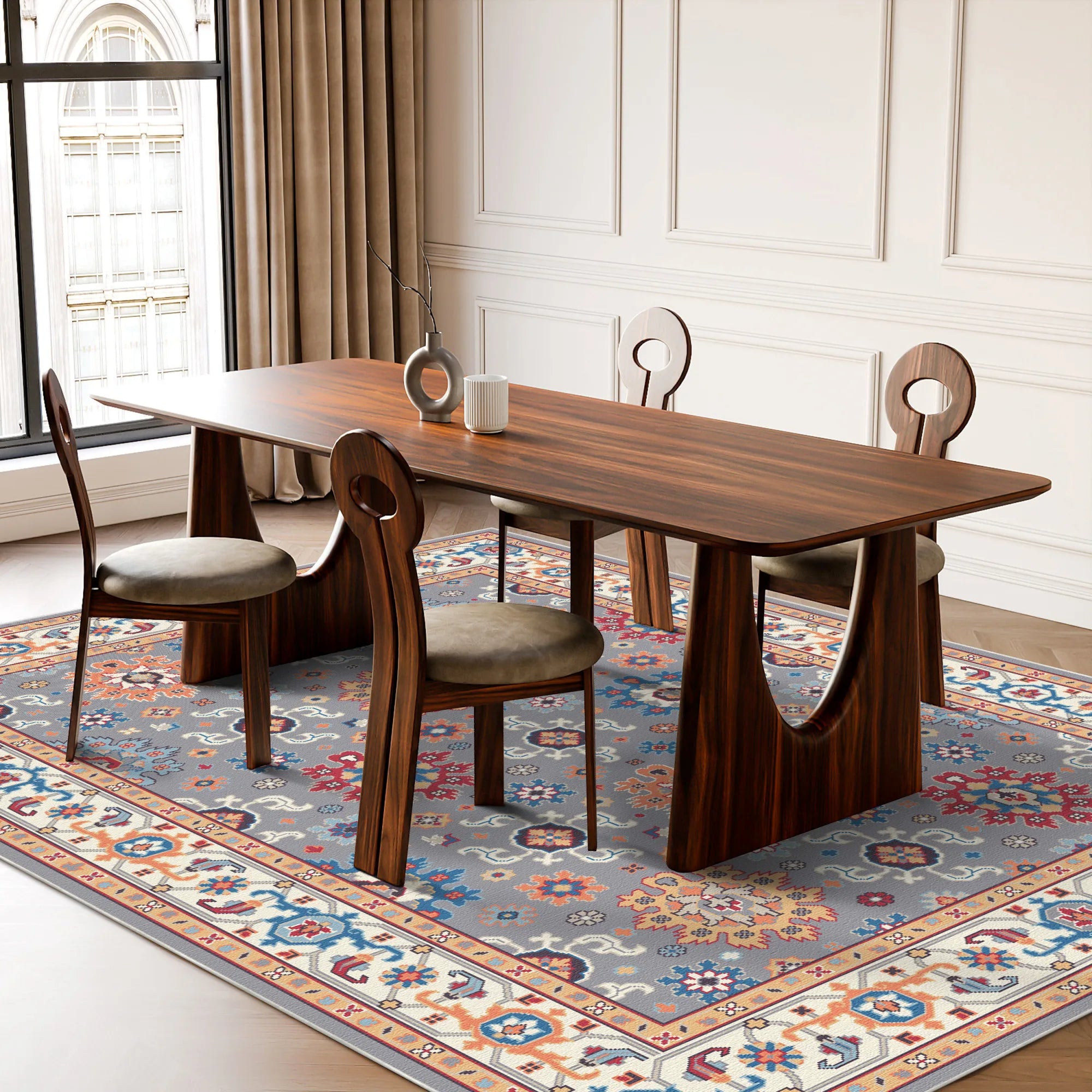 Kaya Azure Palatial Medallion Rug