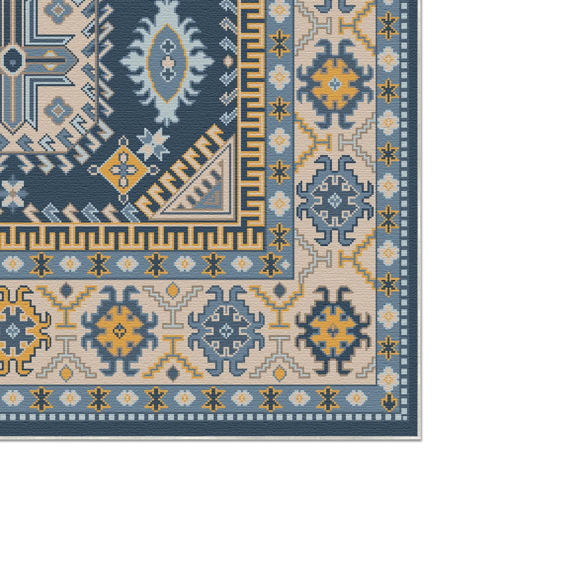 Milo Indigo Shield Geometric Rug